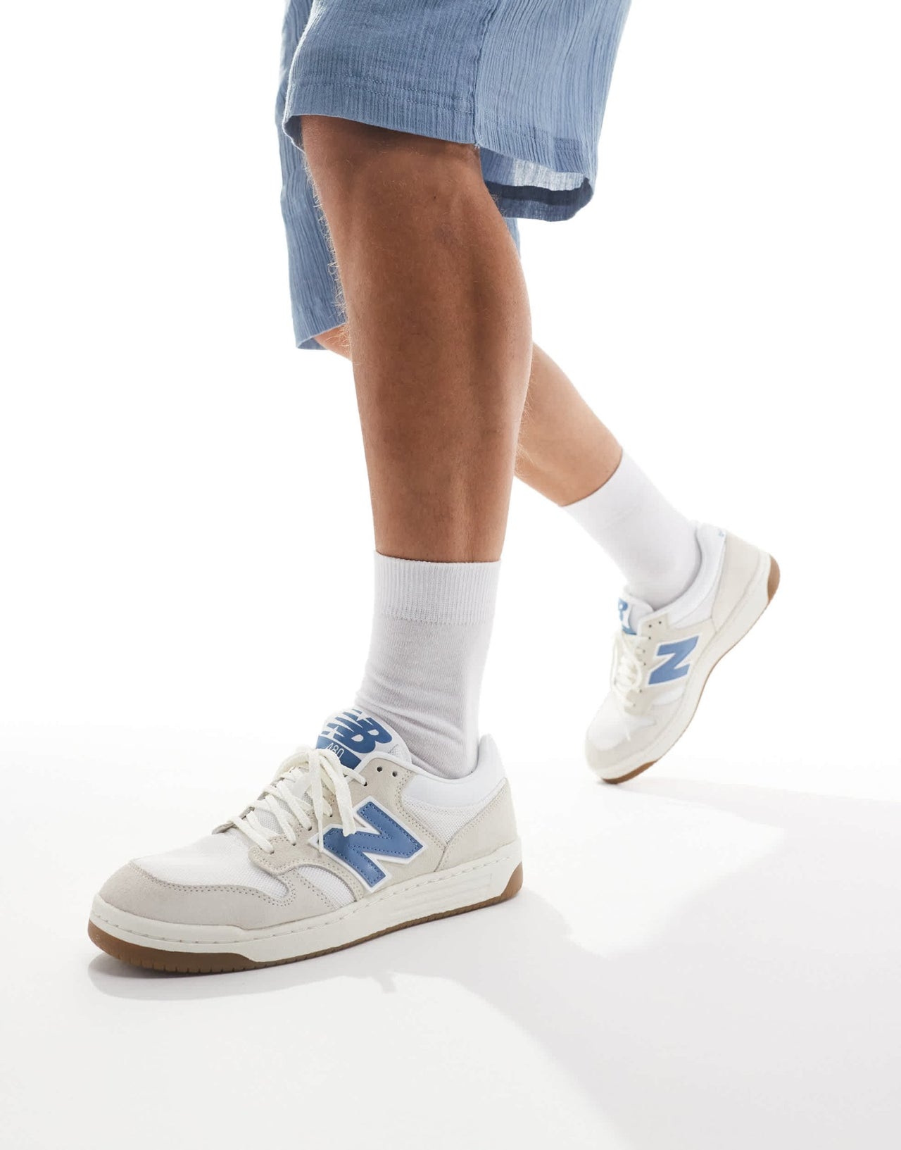 New Balance 480 trainers in white and blue - ASOS Sample Sale