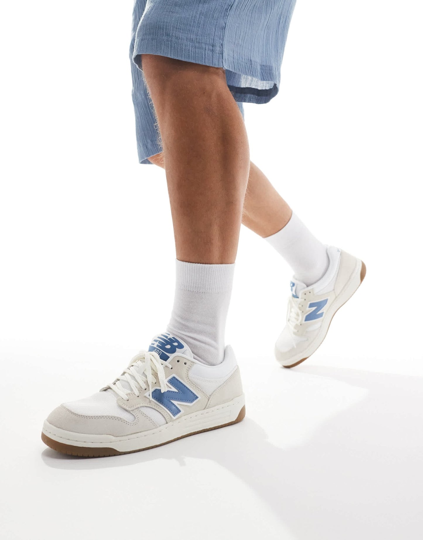 New Balance 480 trainers in white and blue - ASOS Sample Sale