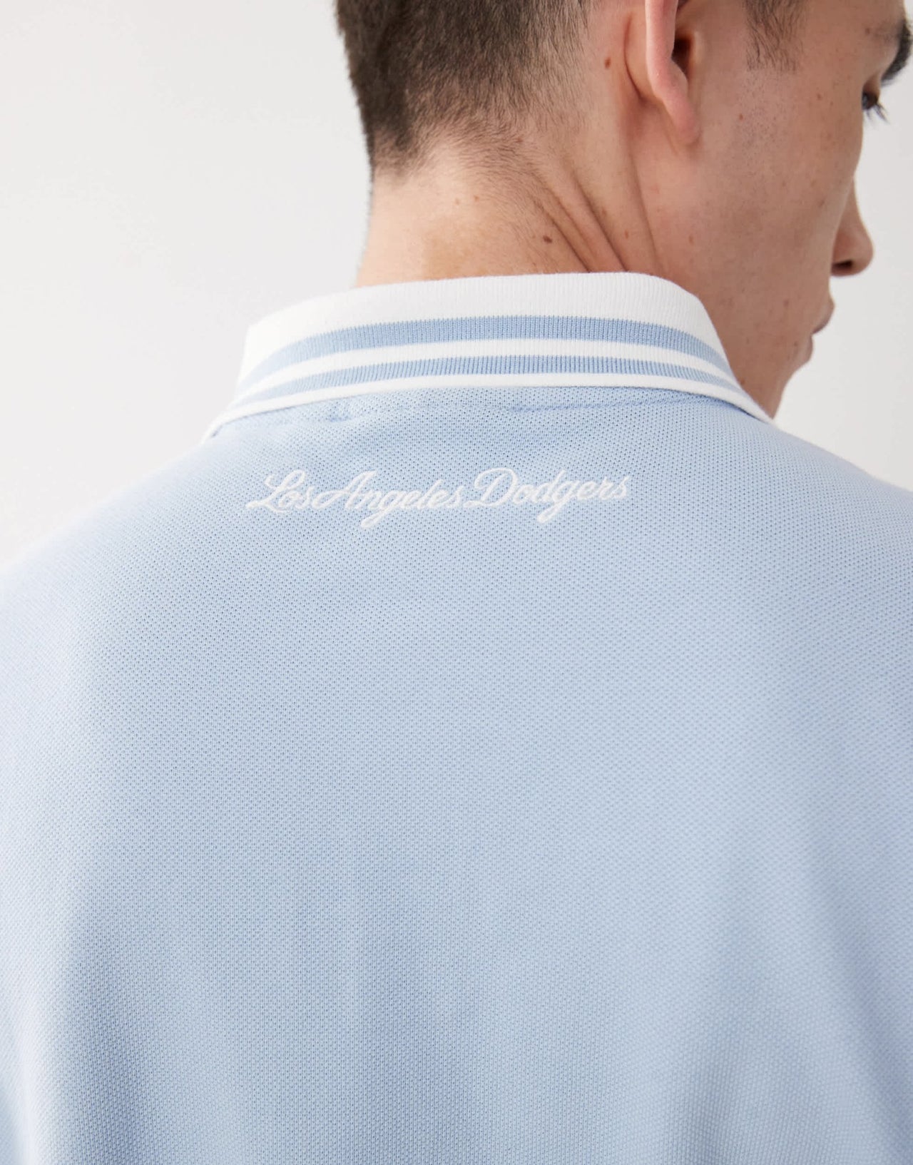 New Era LA Dodgers panel detail polo top in blue - ASOS Sample Sale