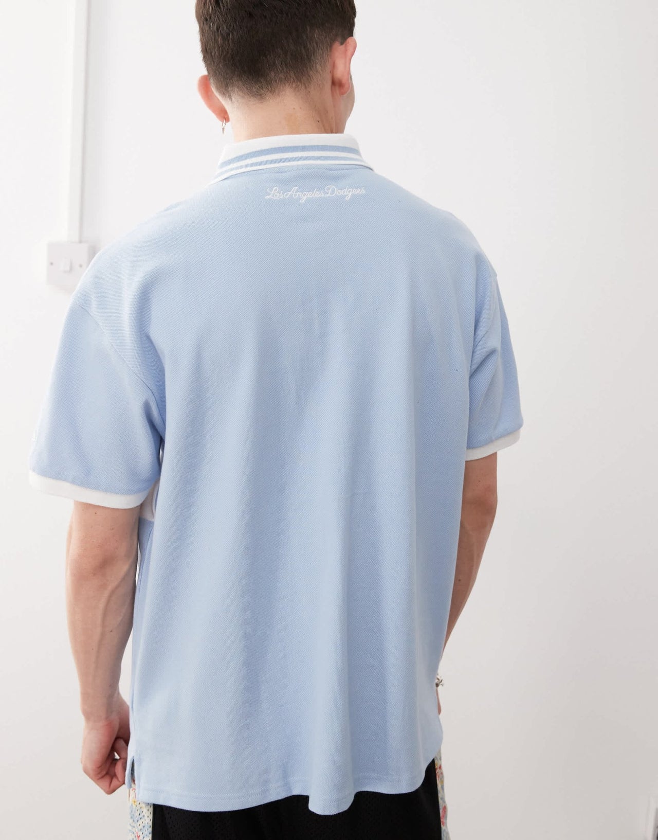 New Era LA Dodgers panel detail polo top in blue - ASOS Sample Sale