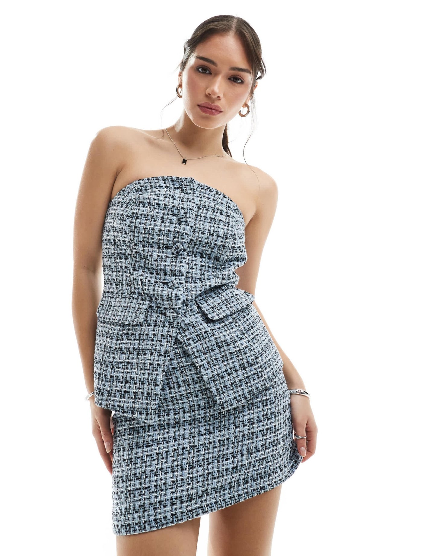 New Look a - line boucle mini skirt co - ord in blue - ASOS Sample Sale