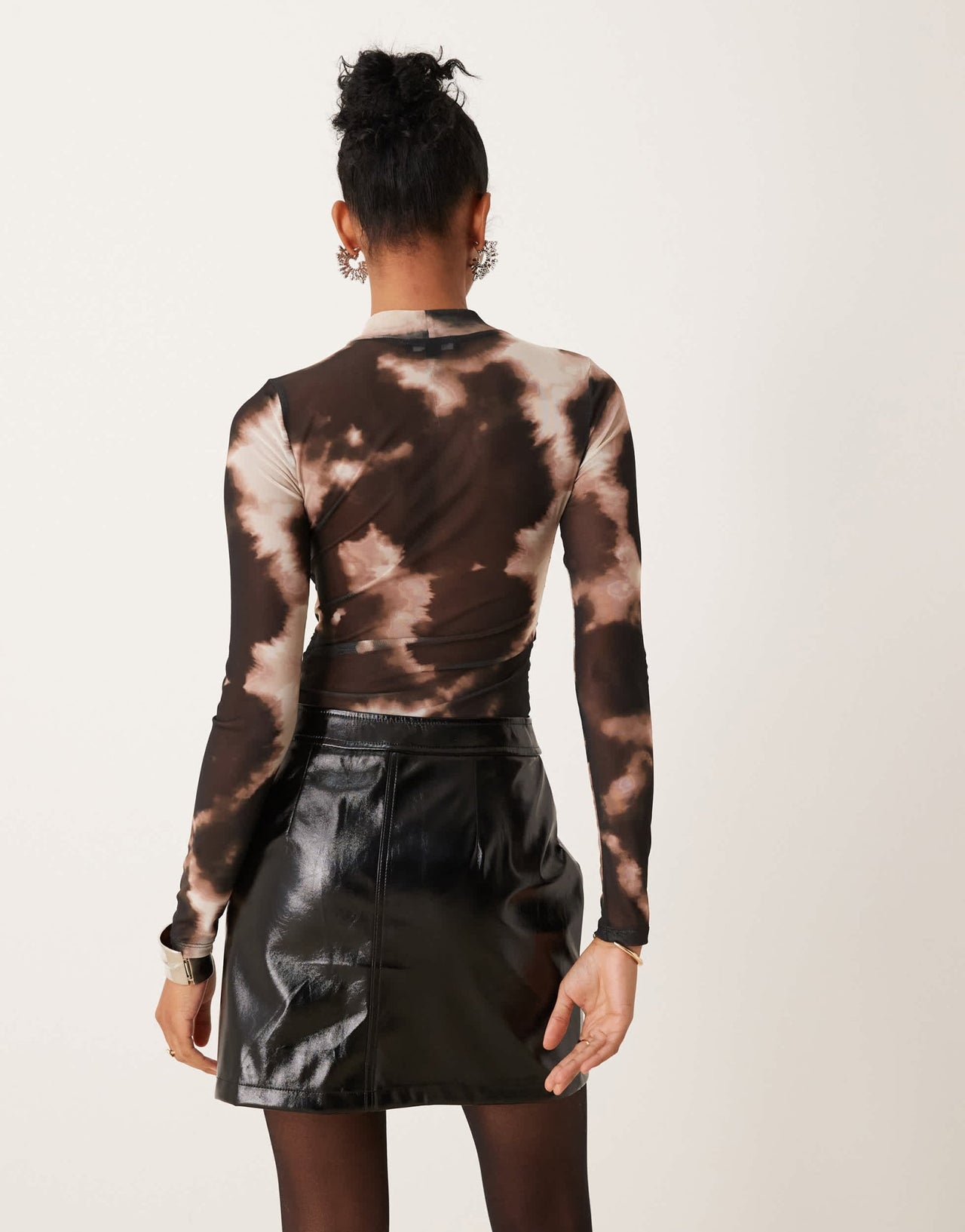 New Look a - line vinyl mini skirt in black - ASOS Sample Sale