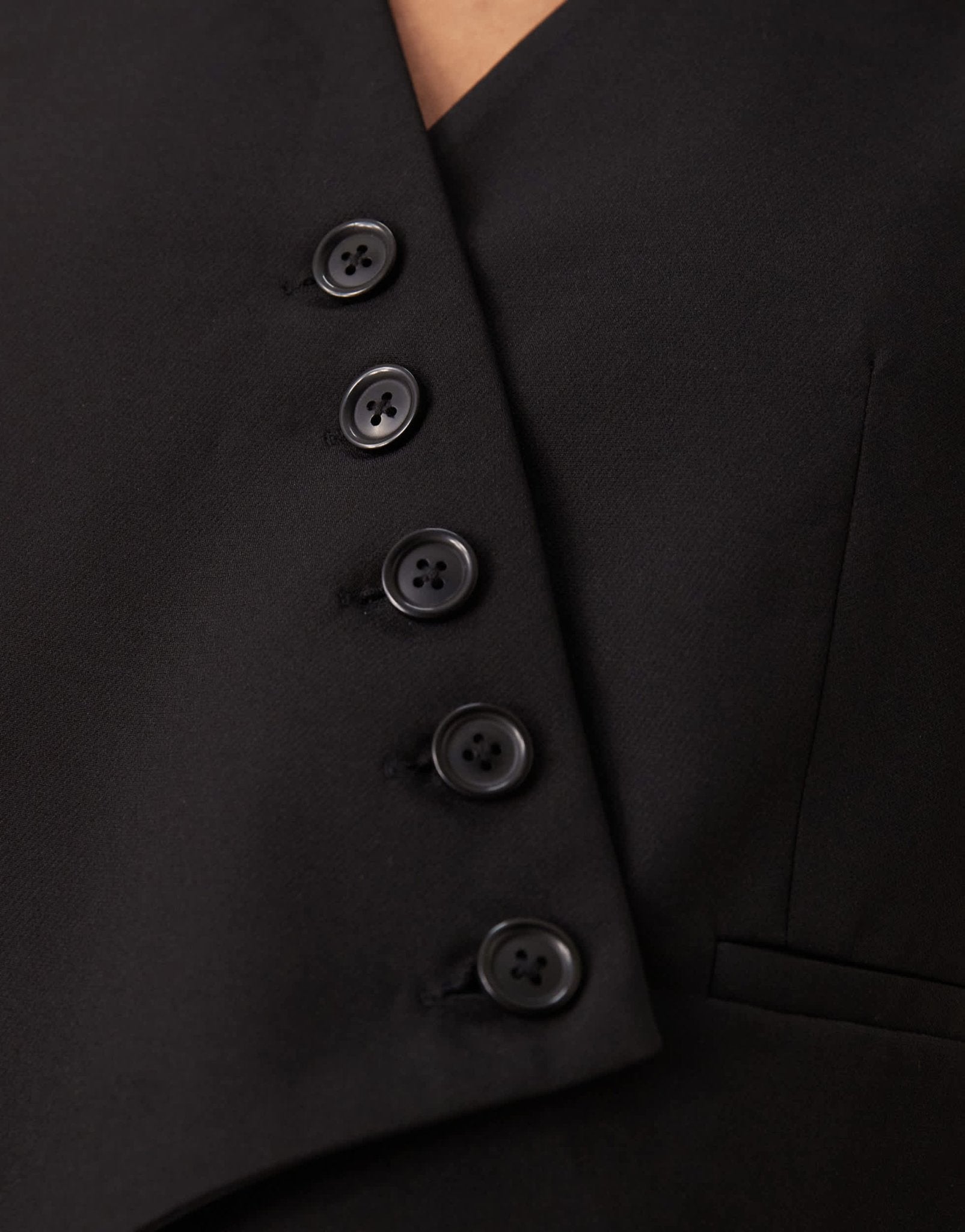 New Look asymmetric button waistcoat in black - ASOS Sample Sale