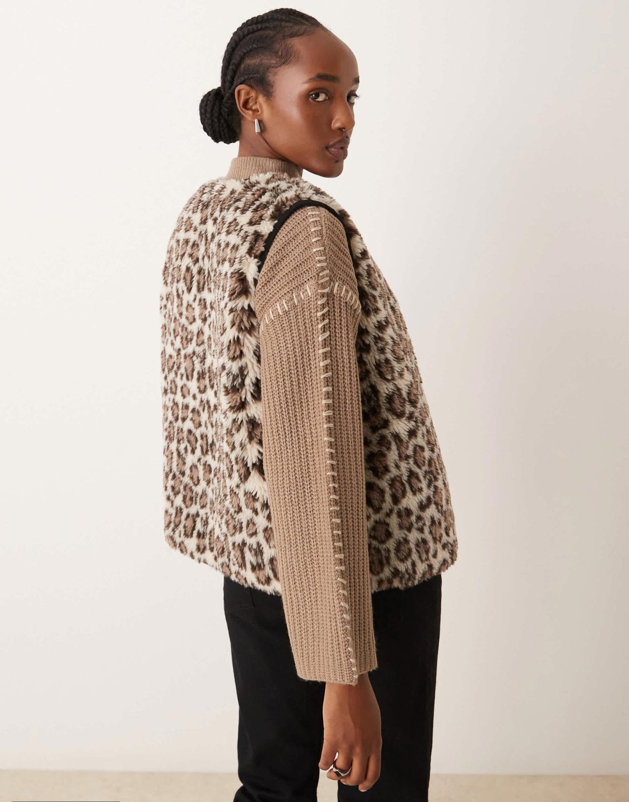 New Look borg sleeveless jacket in animal print - ASOS Sample Sale
