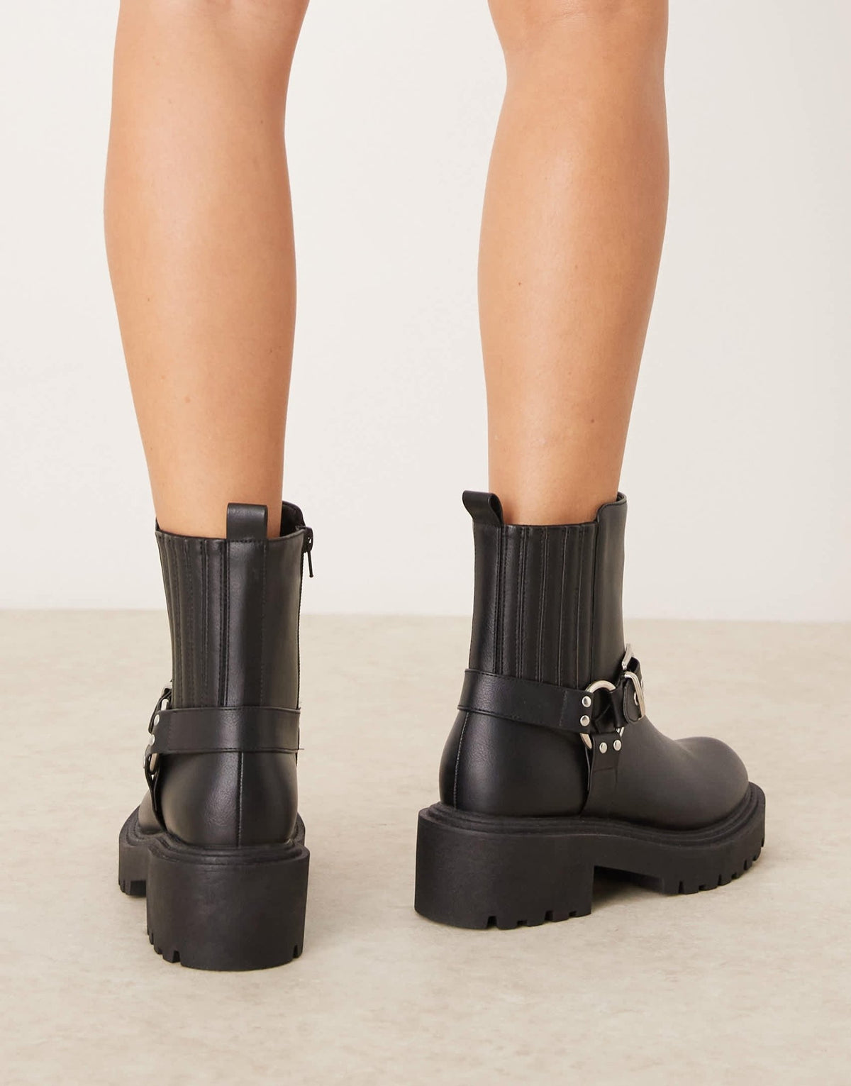 New Look buckle biker chelsea boot in black - ASOS Sample Sale
