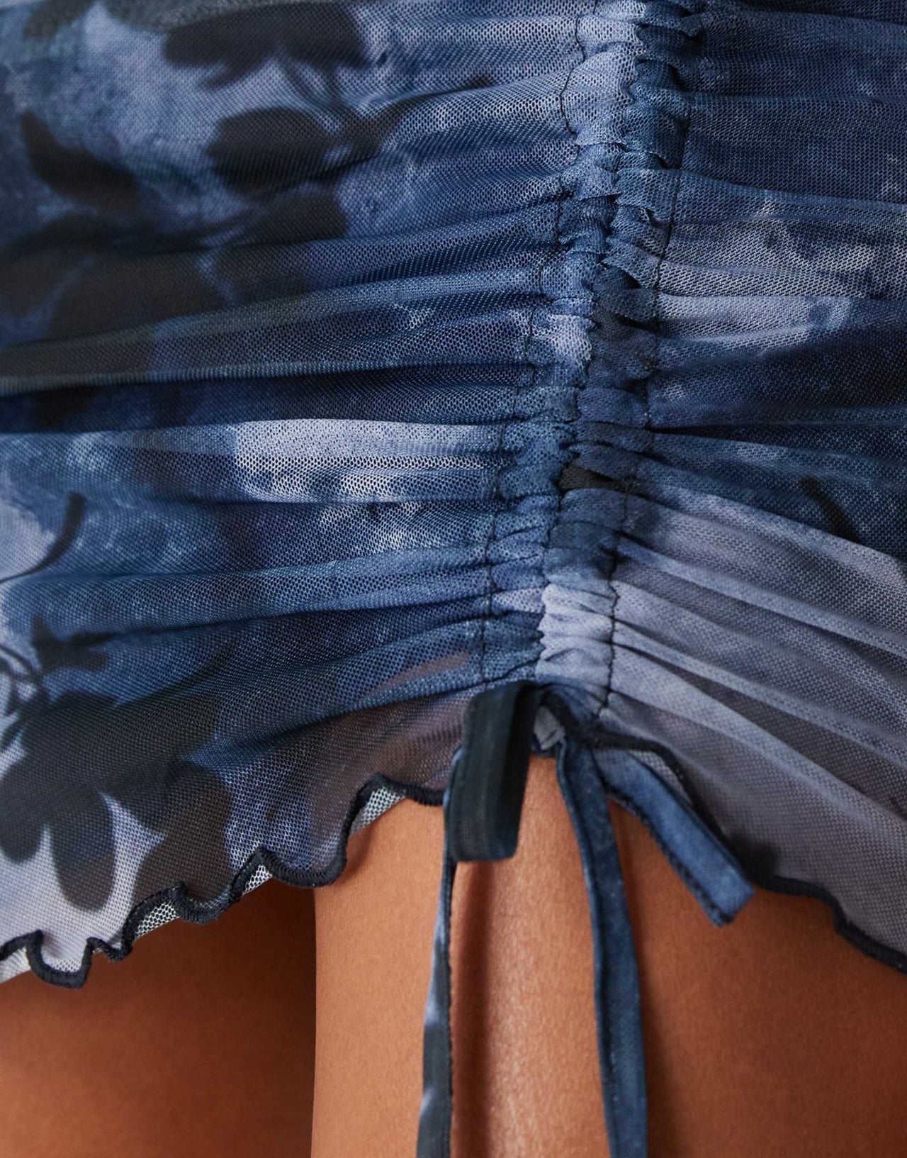 New Look co - ord floral mesh mini skirt in blue pattern - ASOS Sample Sale