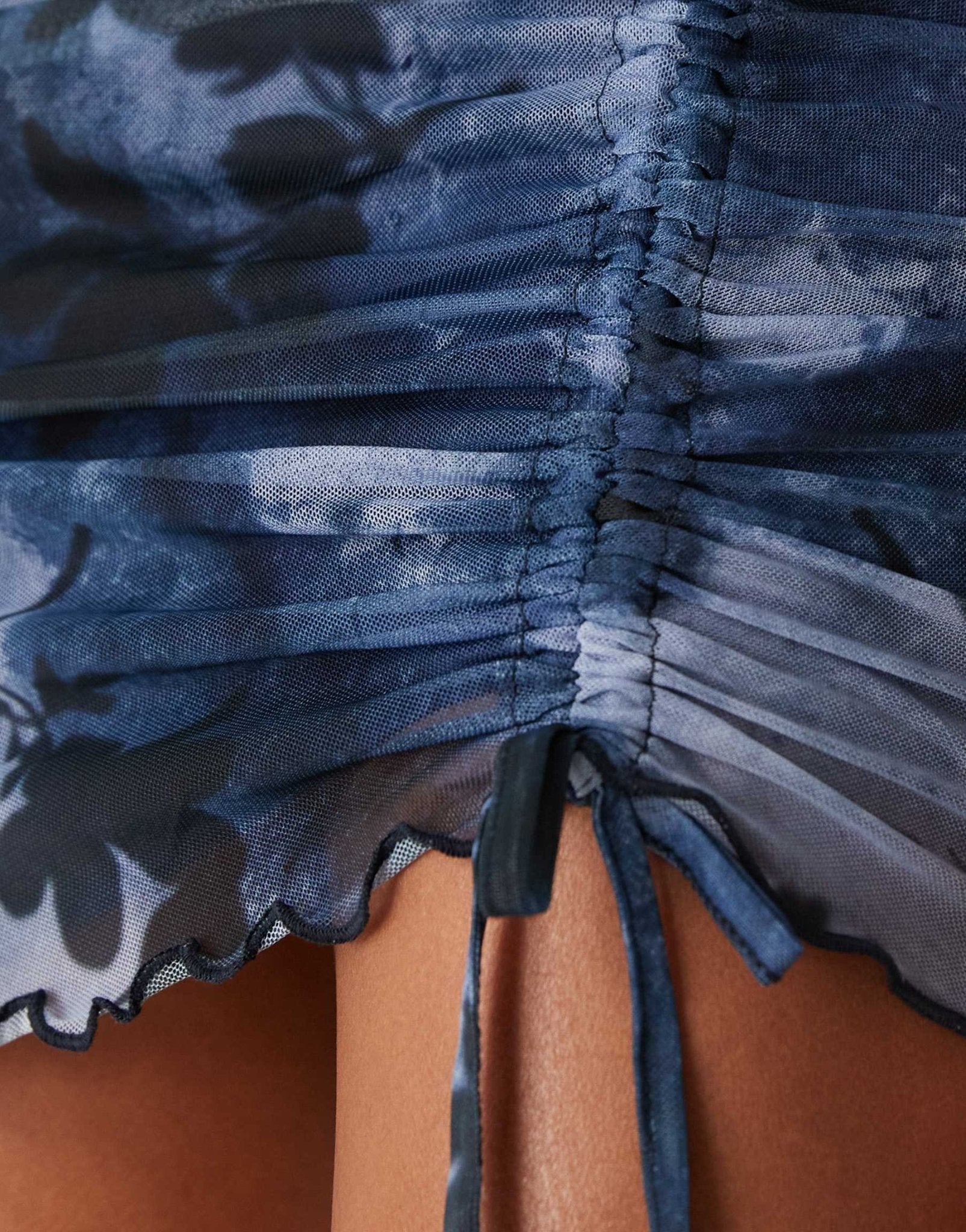 New Look co - ord floral mesh mini skirt in blue pattern - ASOS Sample Sale