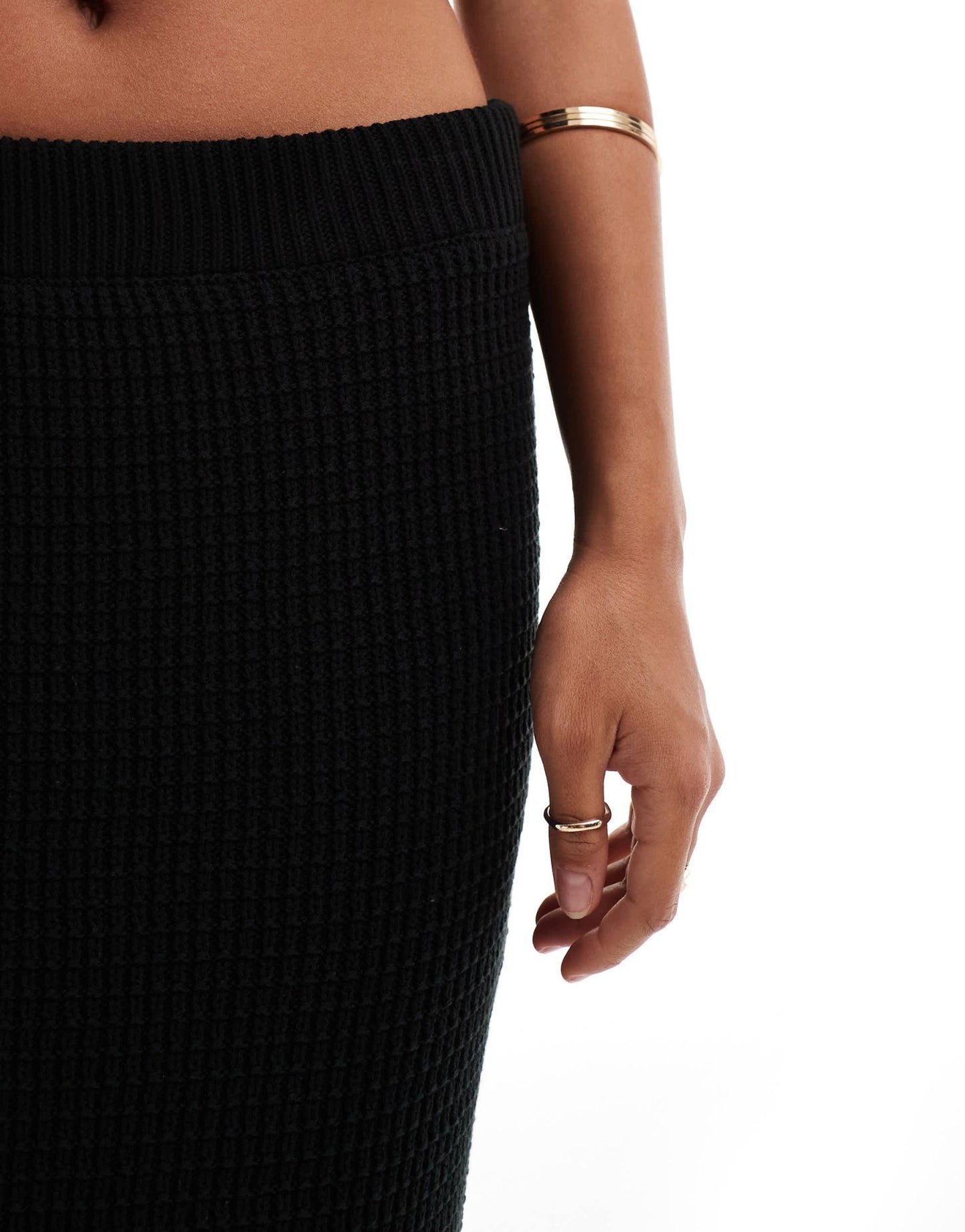 New Look co-ord stitch hem skirt in black - ASOS Sample Sale