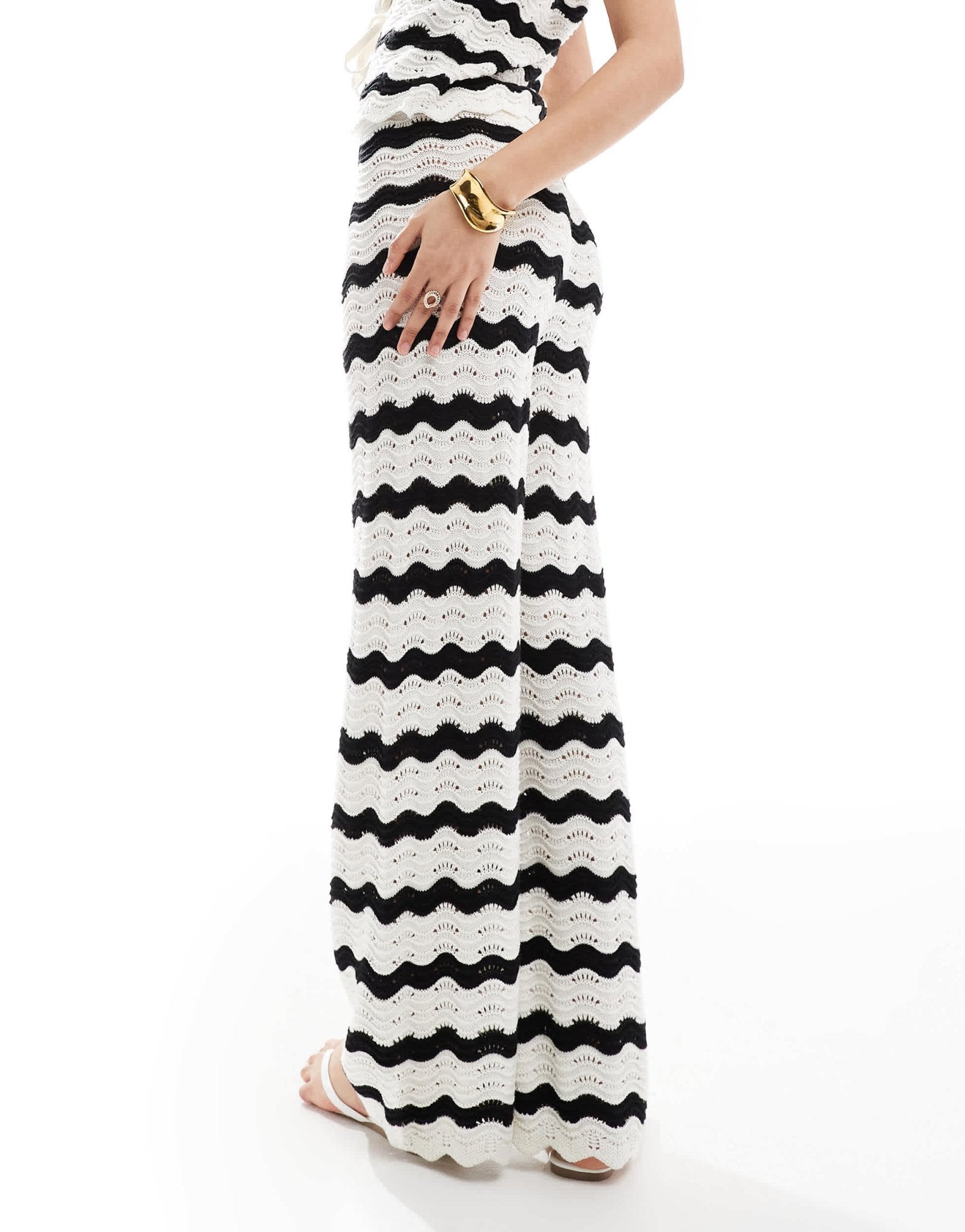 New Look co-ord wave stitch trousers in black - ASOS Sample Sale