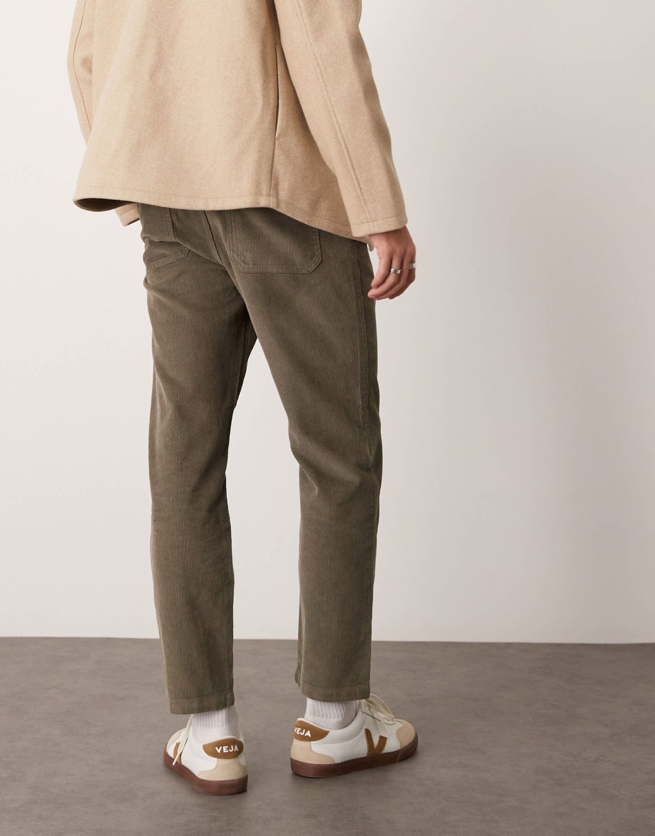 New Look cord straight leg trousers in khaki - ASOS Sample Sale