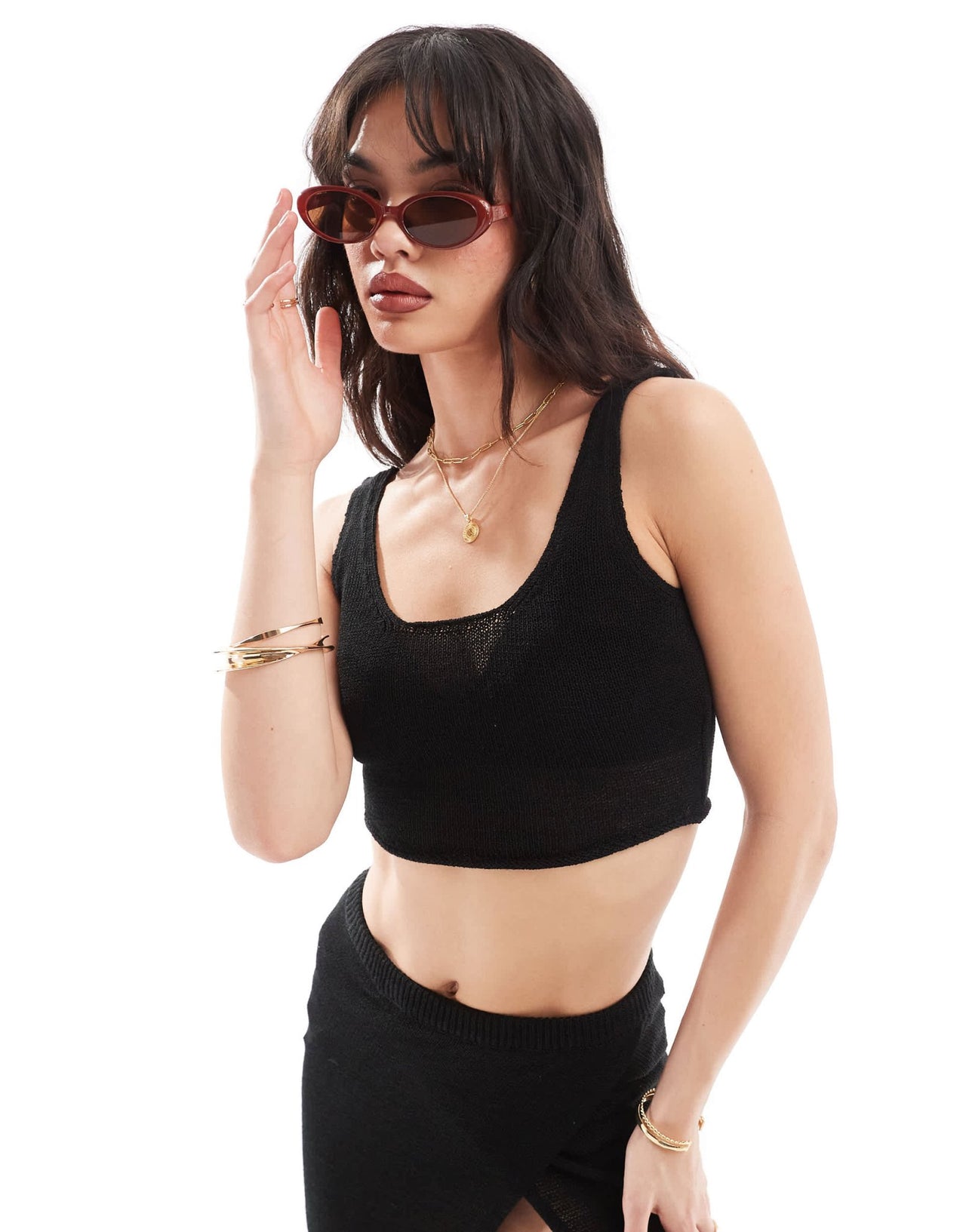 New Look crochet crop top in black - ASOS Sample Sale