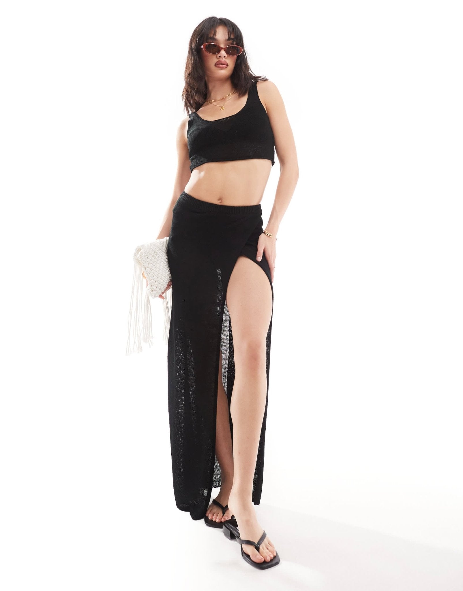 New Look crochet crop top in black - ASOS Sample Sale