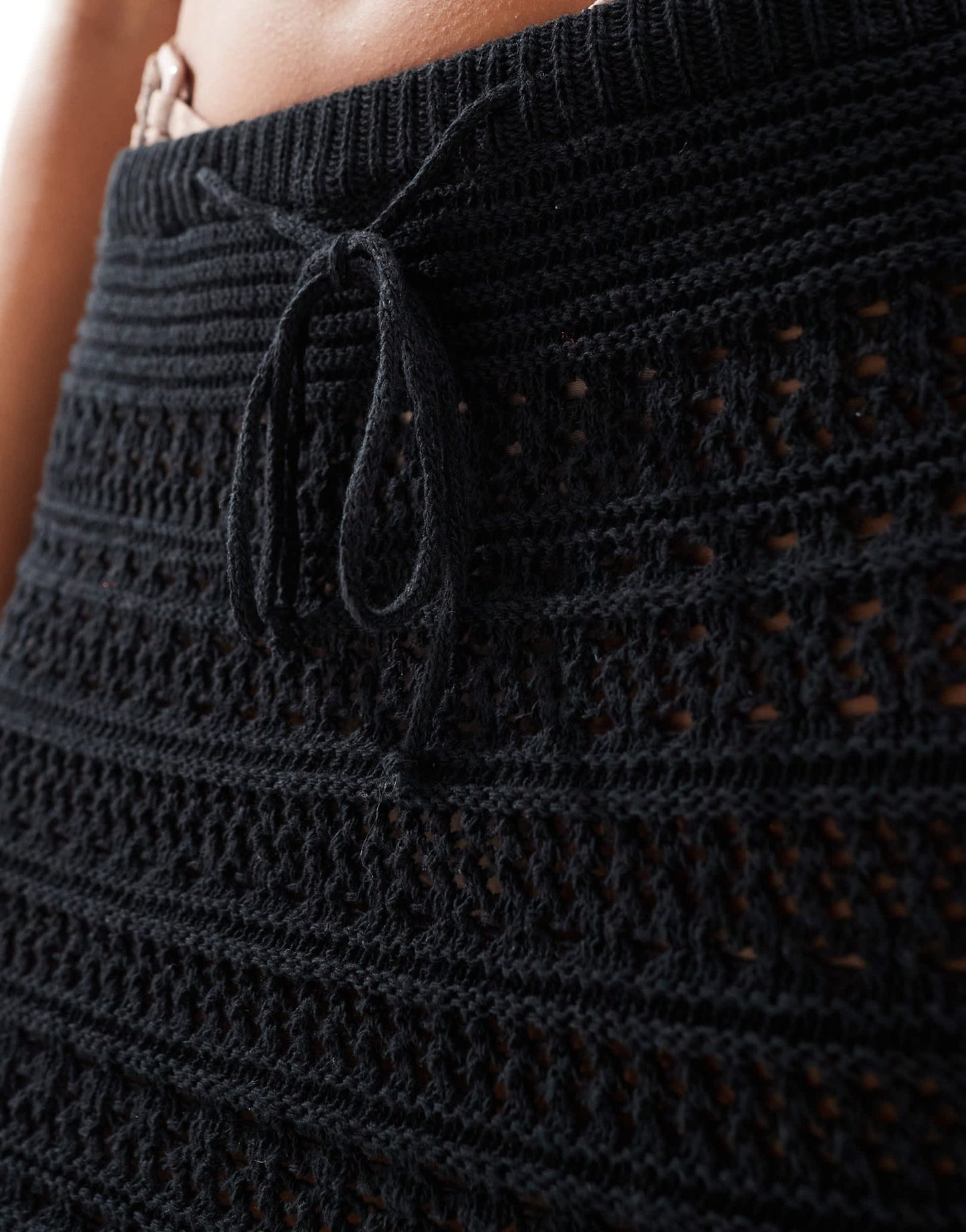 New Look crochet mini skirt in black - ASOS Sample Sale