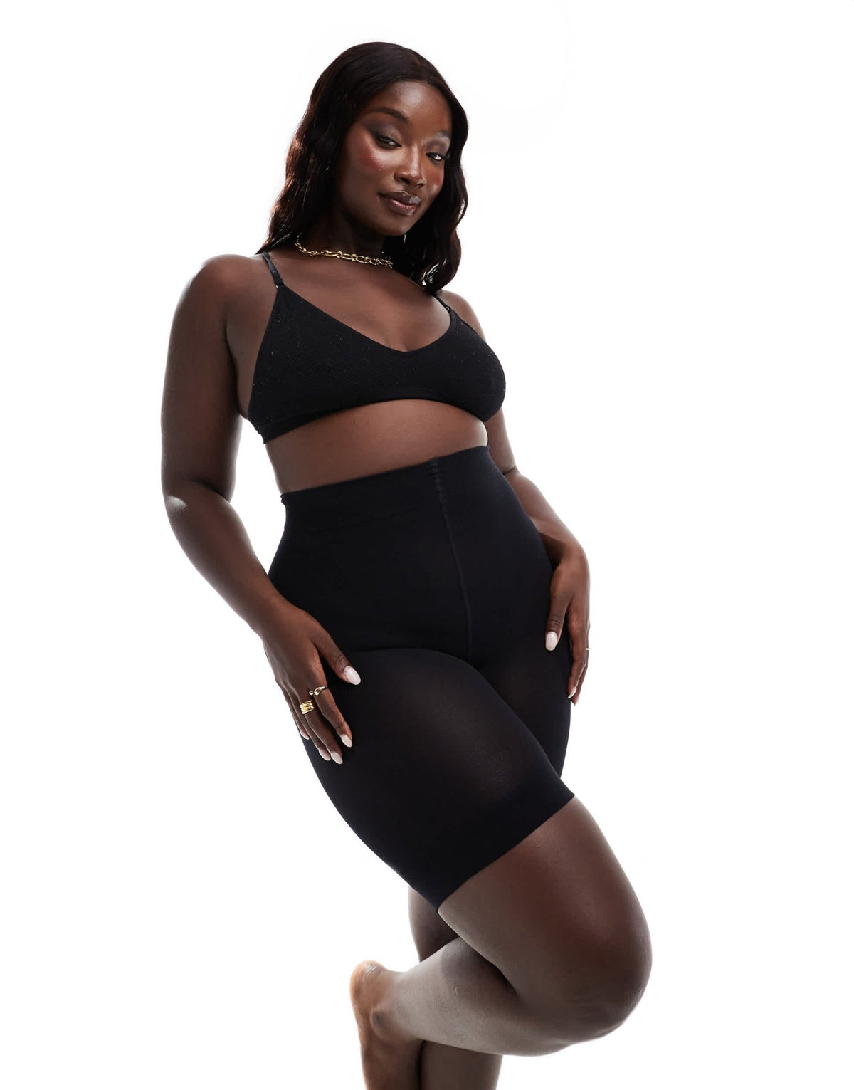 New Look Curve 80 denier anti-chafing tights in black - ASOS Sample Sale