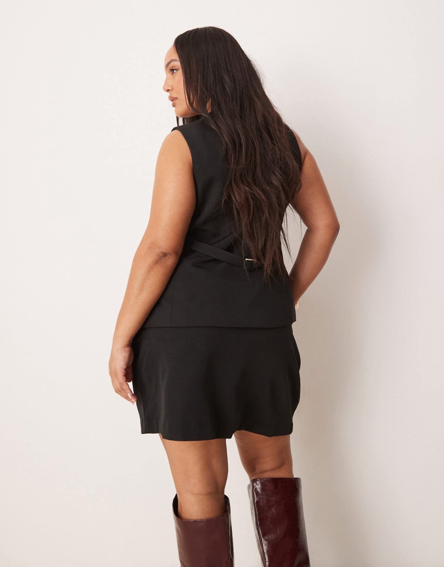 New look Curve tailored mini skirt co - ord in black - ASOS Sample Sale