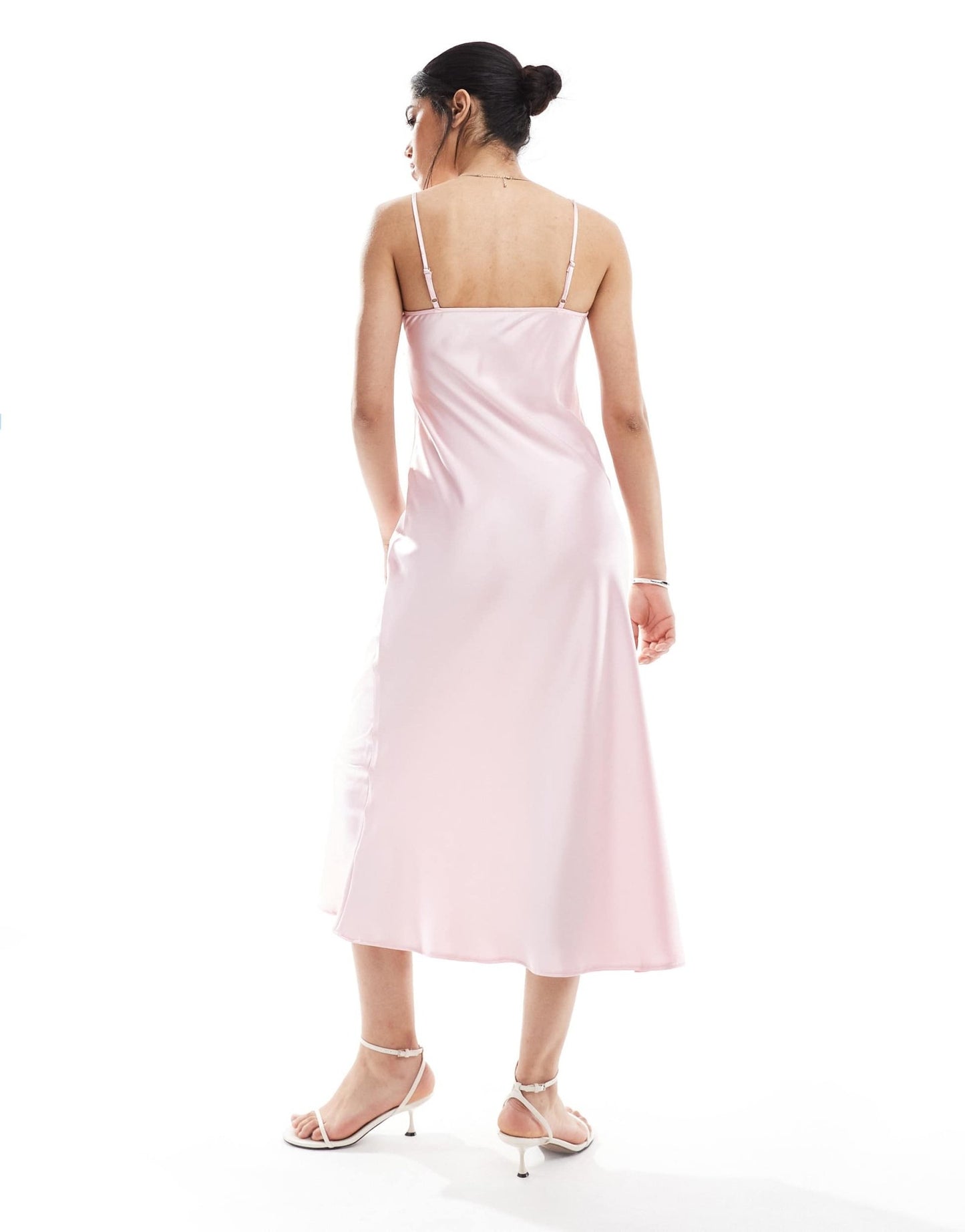New Look cut out corsage clip slip dress in light pink - ASOS Sample Sale