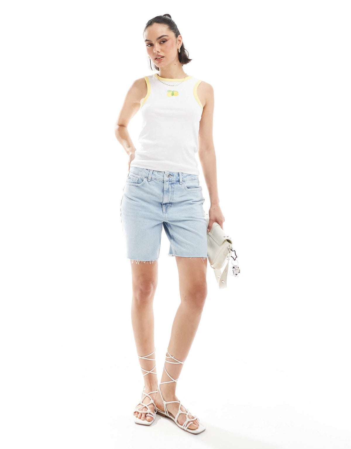New Look denim bermuda short in blue - ASOS Sample Sale