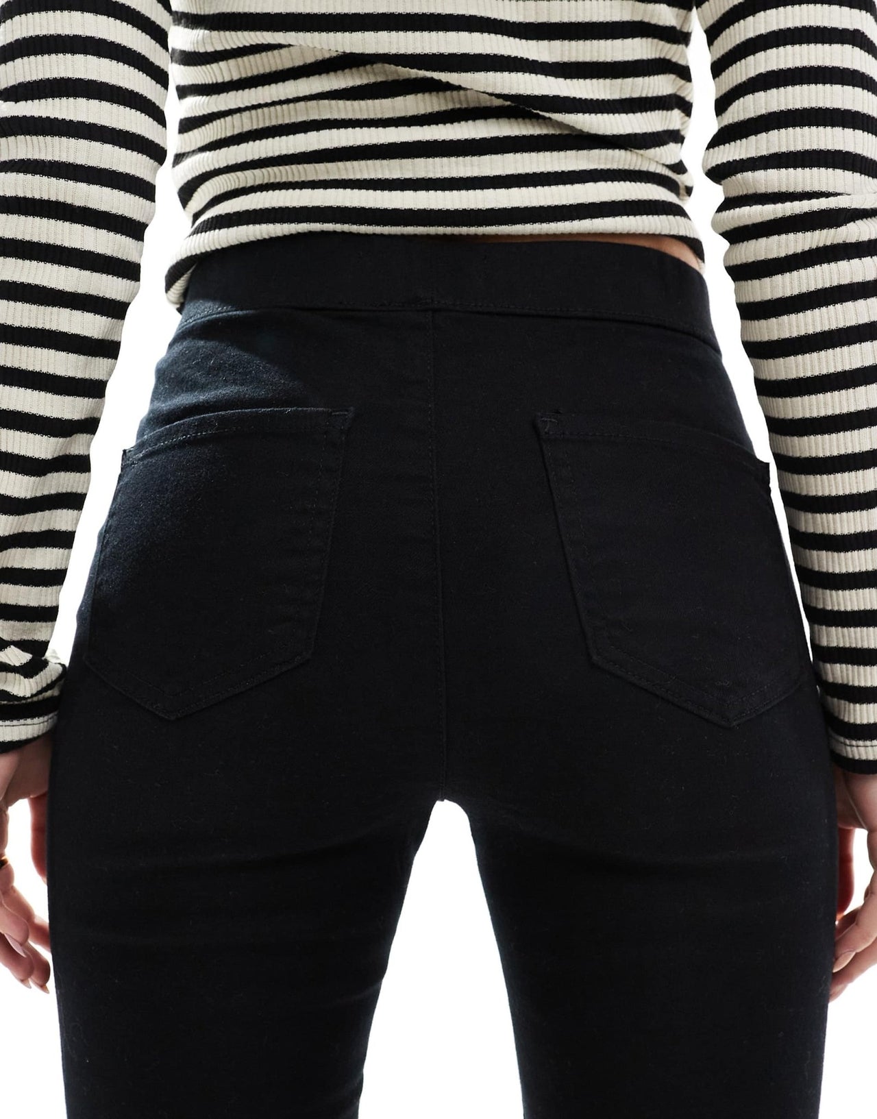 New Look denim capri trouser in black - ASOS Sample Sale