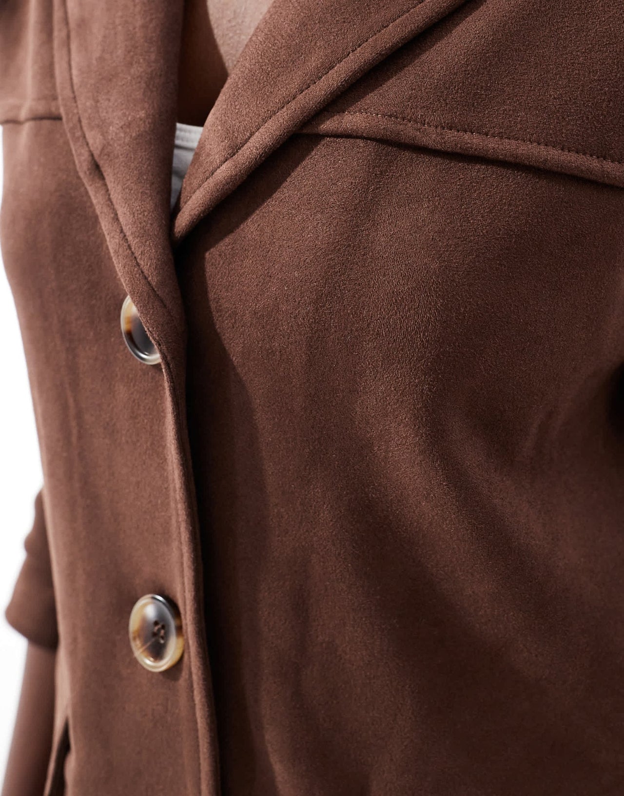 New Look faux suede blazer in brown - ASOS Sample Sale