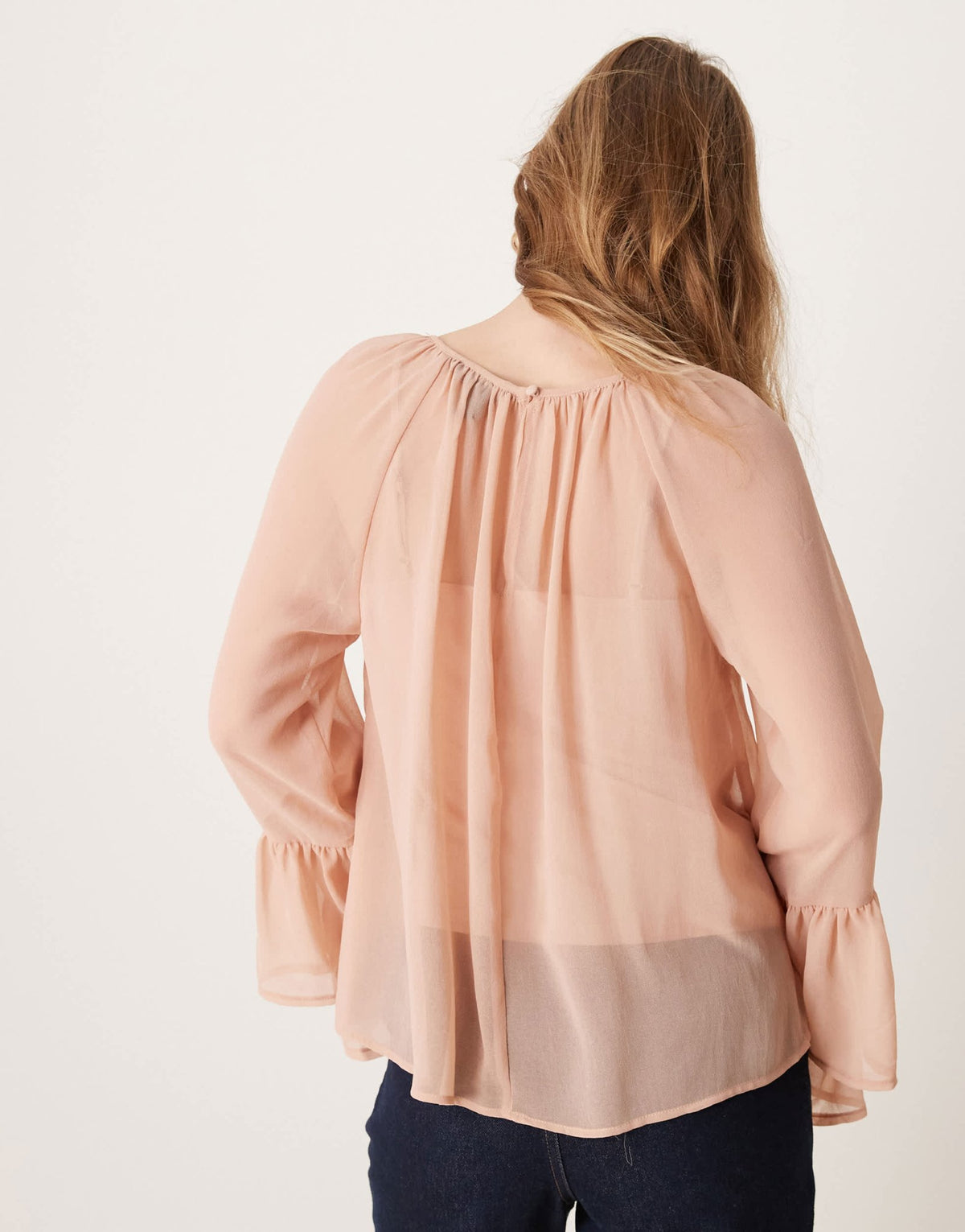 New Look frill sleeve shell top in pale pink - ASOS Sample Sale