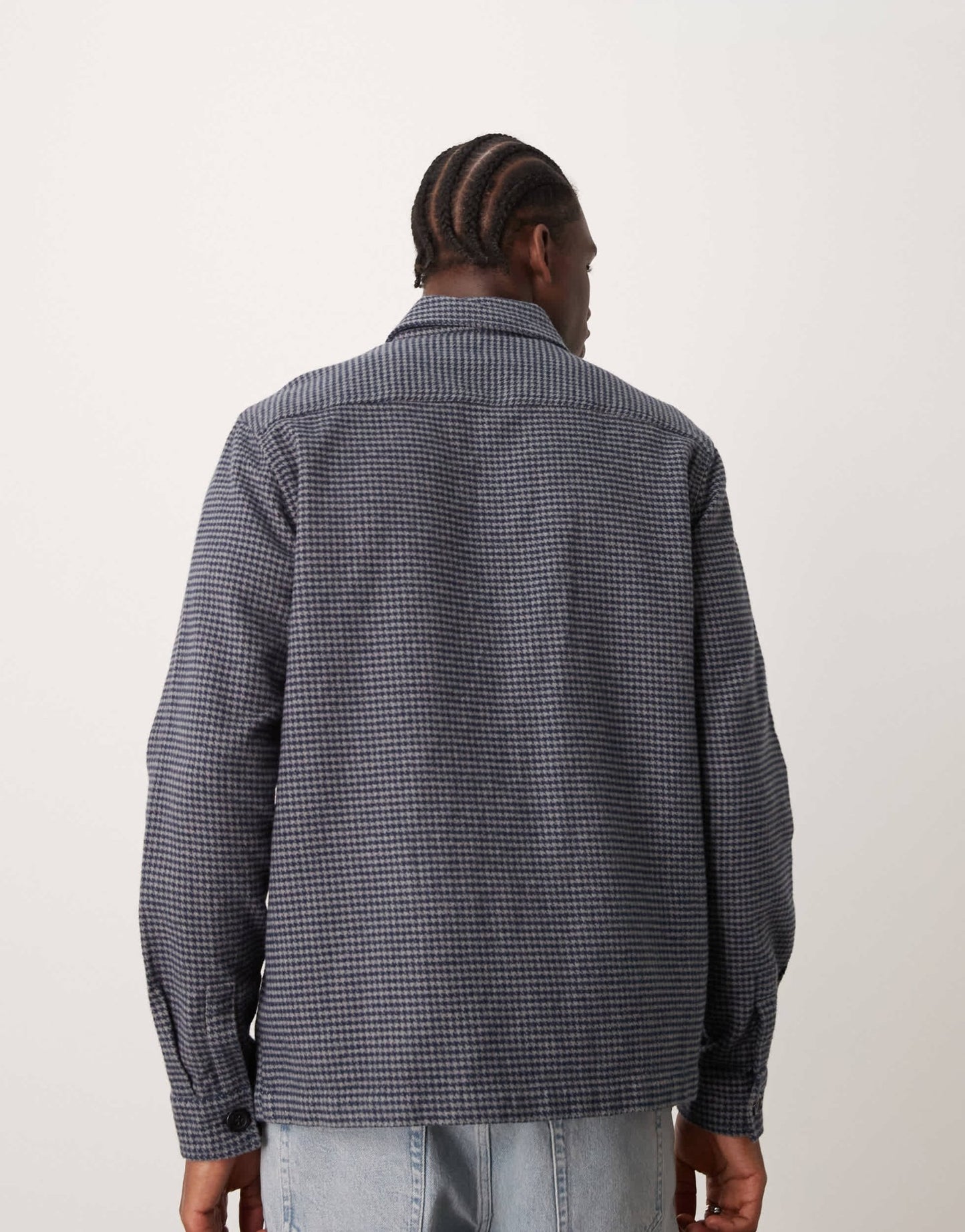 New Look houndstooth check overshirt in mid grey - ASOS Sample Sale
