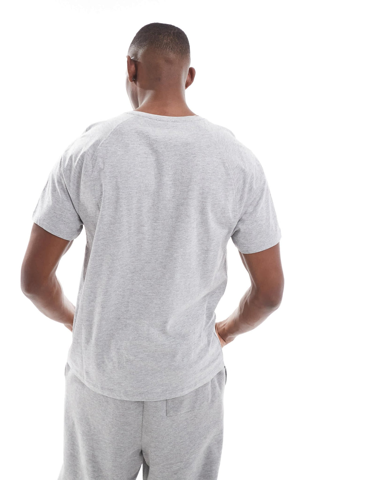 New look jersey tee & shorts loungewear set in grey marl - ASOS Sample Sale