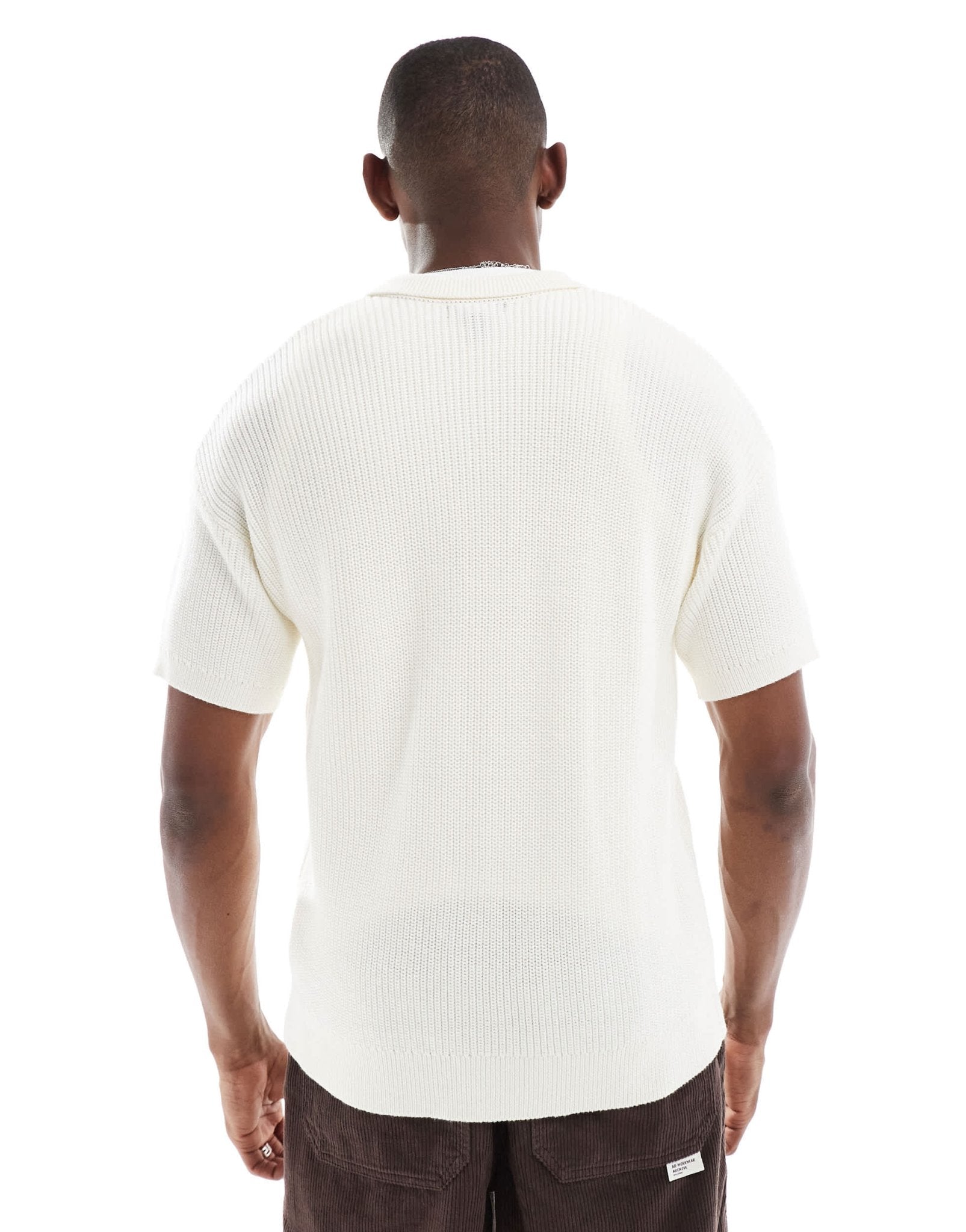New Look knitted shirt in cream - ASOS Sample Sale