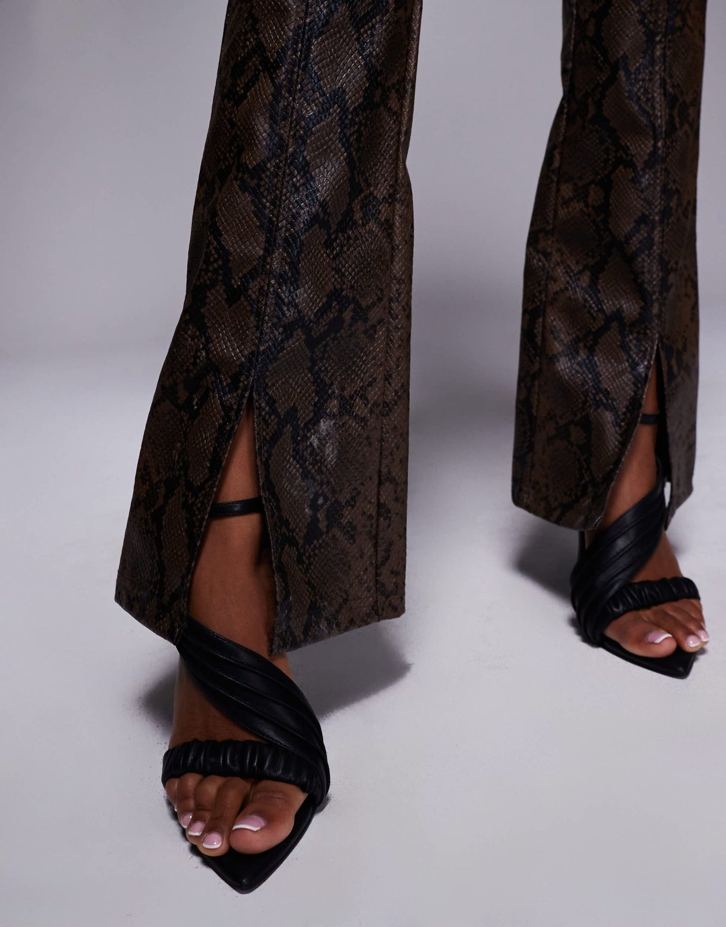 New look leather look wide leg trouser co - ord in snake print - ASOS Sample Sale