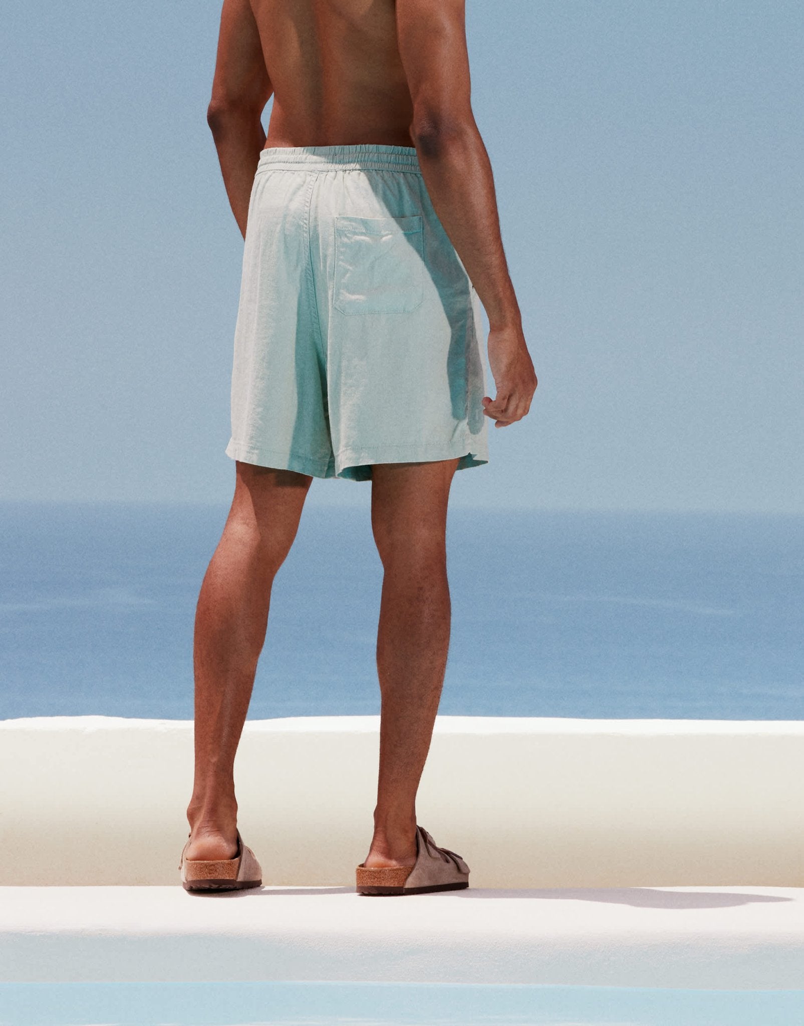 New Look linen look pull on shorts co - ord in light green - ASOS Sample Sale