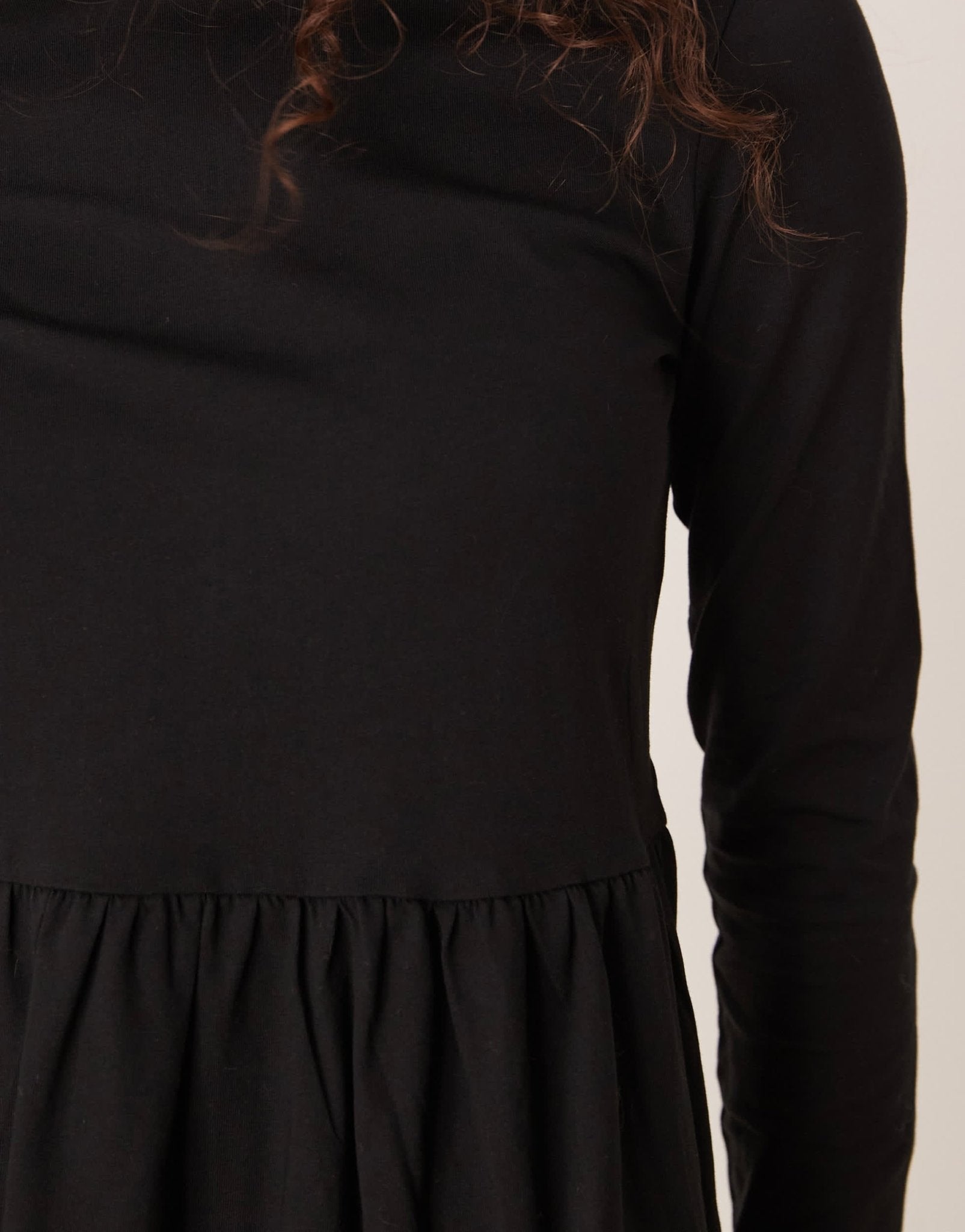 New Look long sleeve jersey mini smock dress in black - ASOS Sample Sale