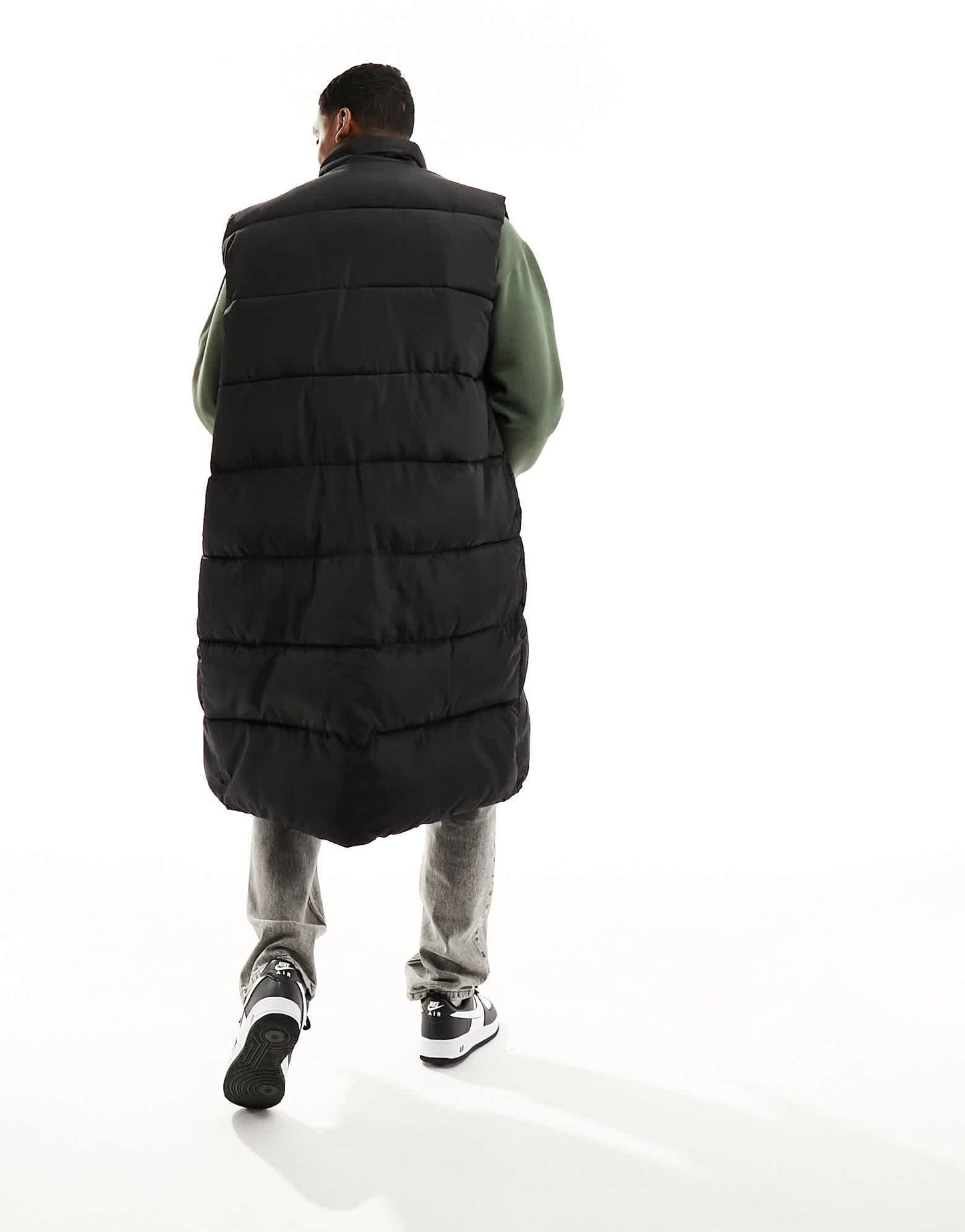 New Look longline puffer gilet in black - ASOS Sample Sale