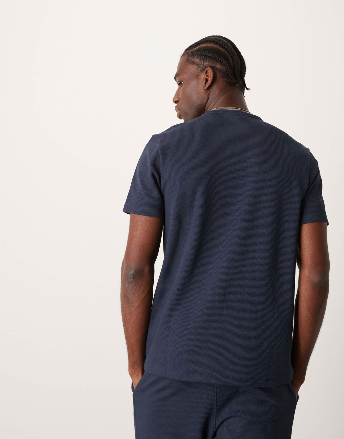 New Look loungewear waffle t-shirt co - ord in navy - ASOS Sample Sale