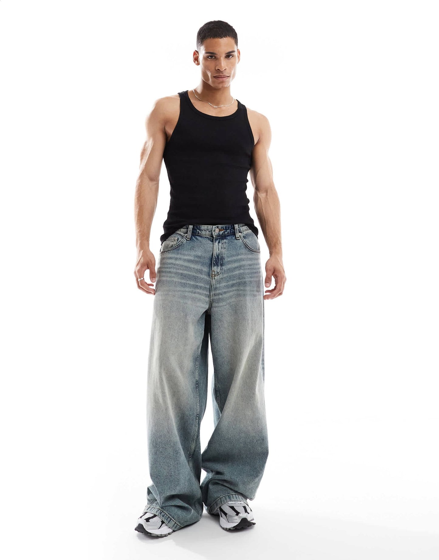 New Look muscle fit rib vest in black - ASOS Sample Sale