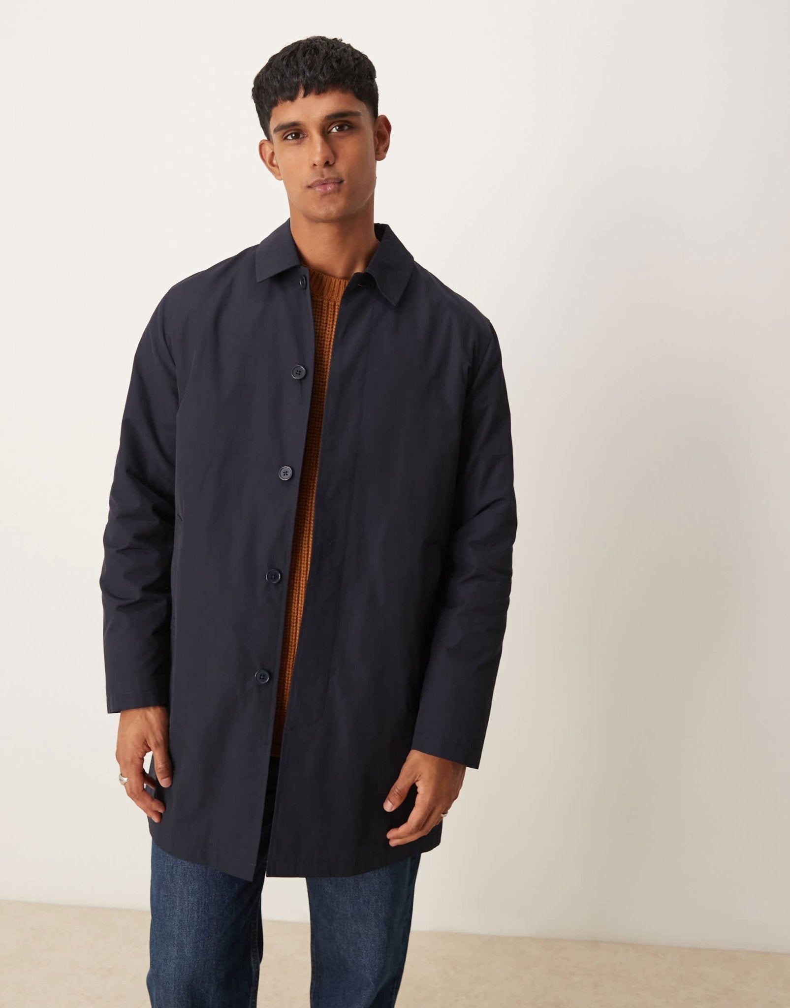 New Look nylon car coat in navy - ASOS Sample Sale