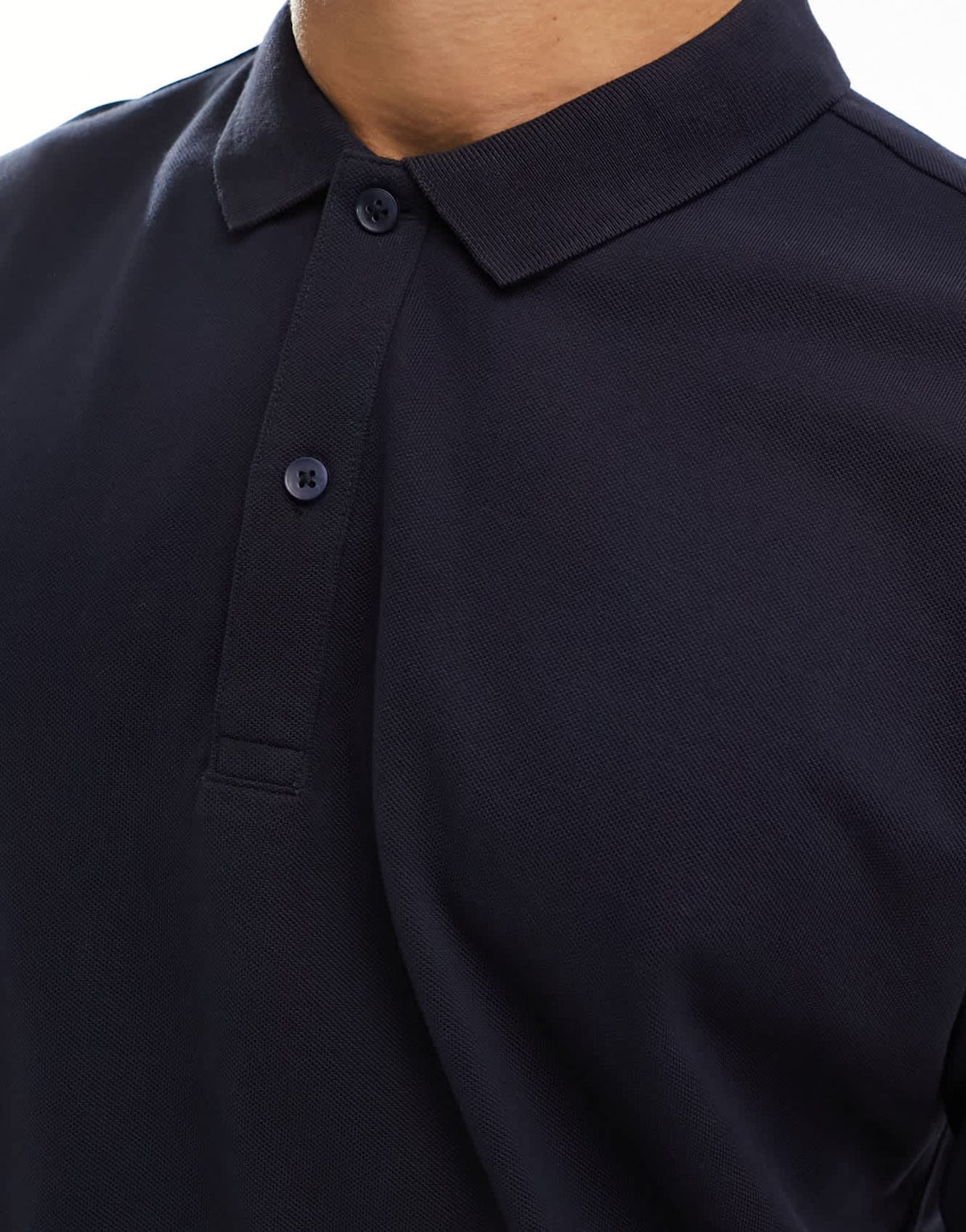 New look oversized pique polo in navy - ASOS Sample Sale