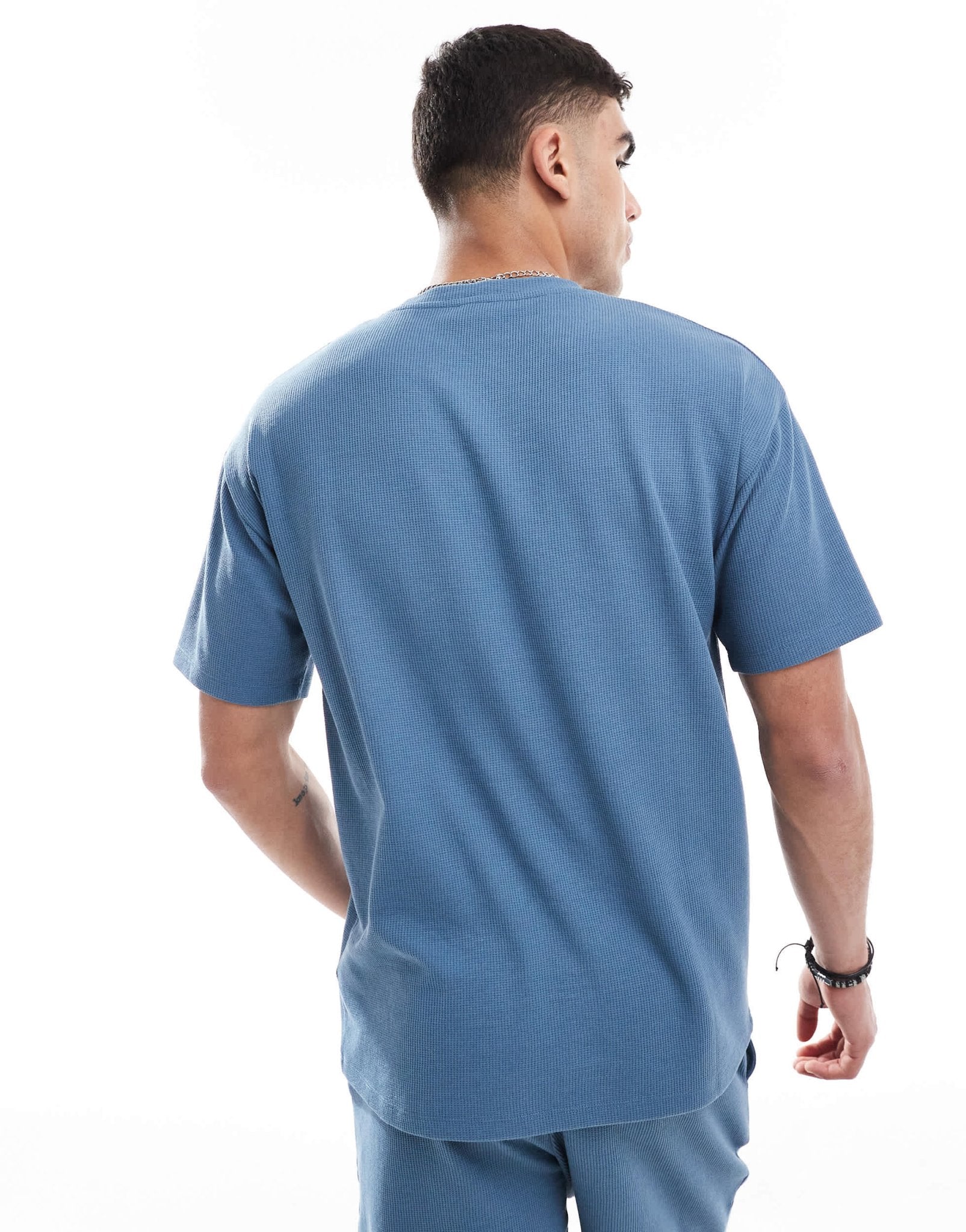 New Look oversized waffle t-shirt co-ord in blue - ASOS Sample Sale