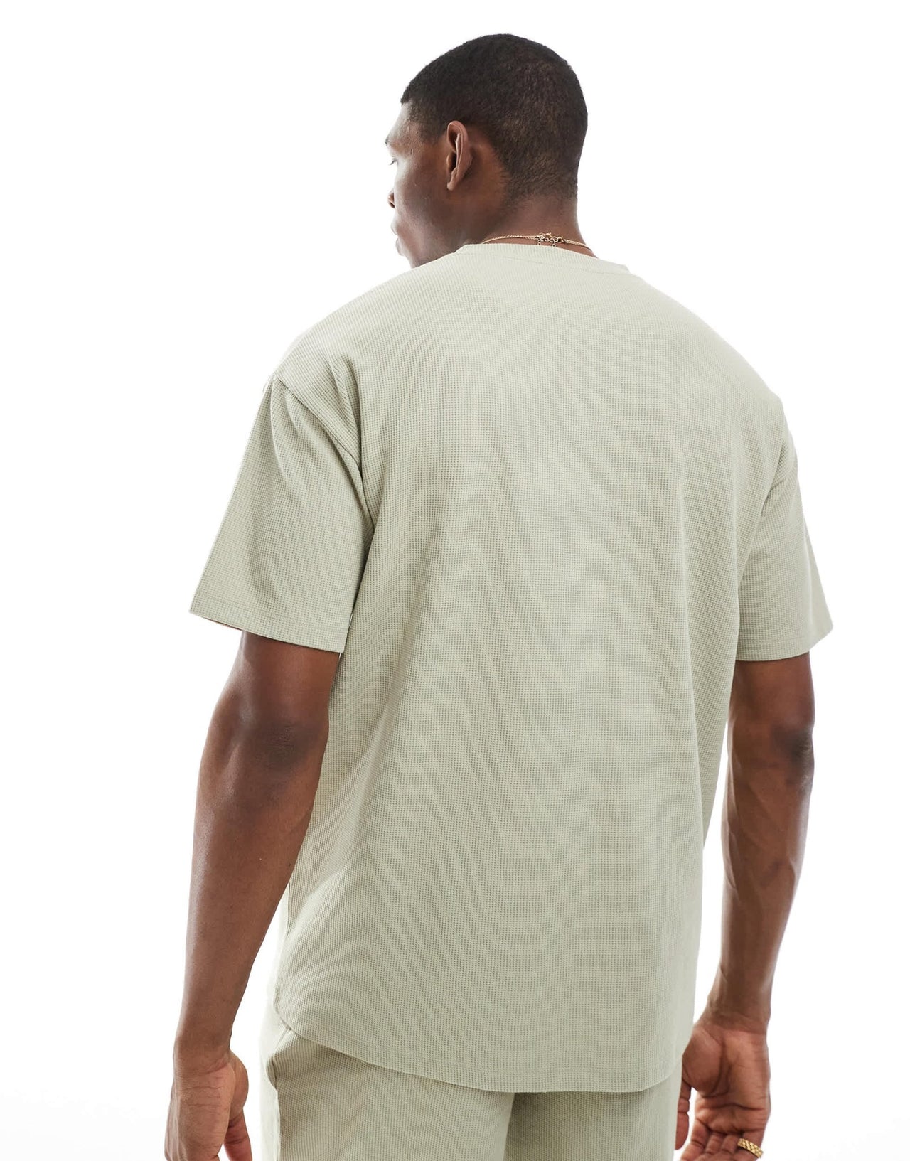 New Look oversized waffle t-shirt co-ord in stone - ASOS Sample Sale