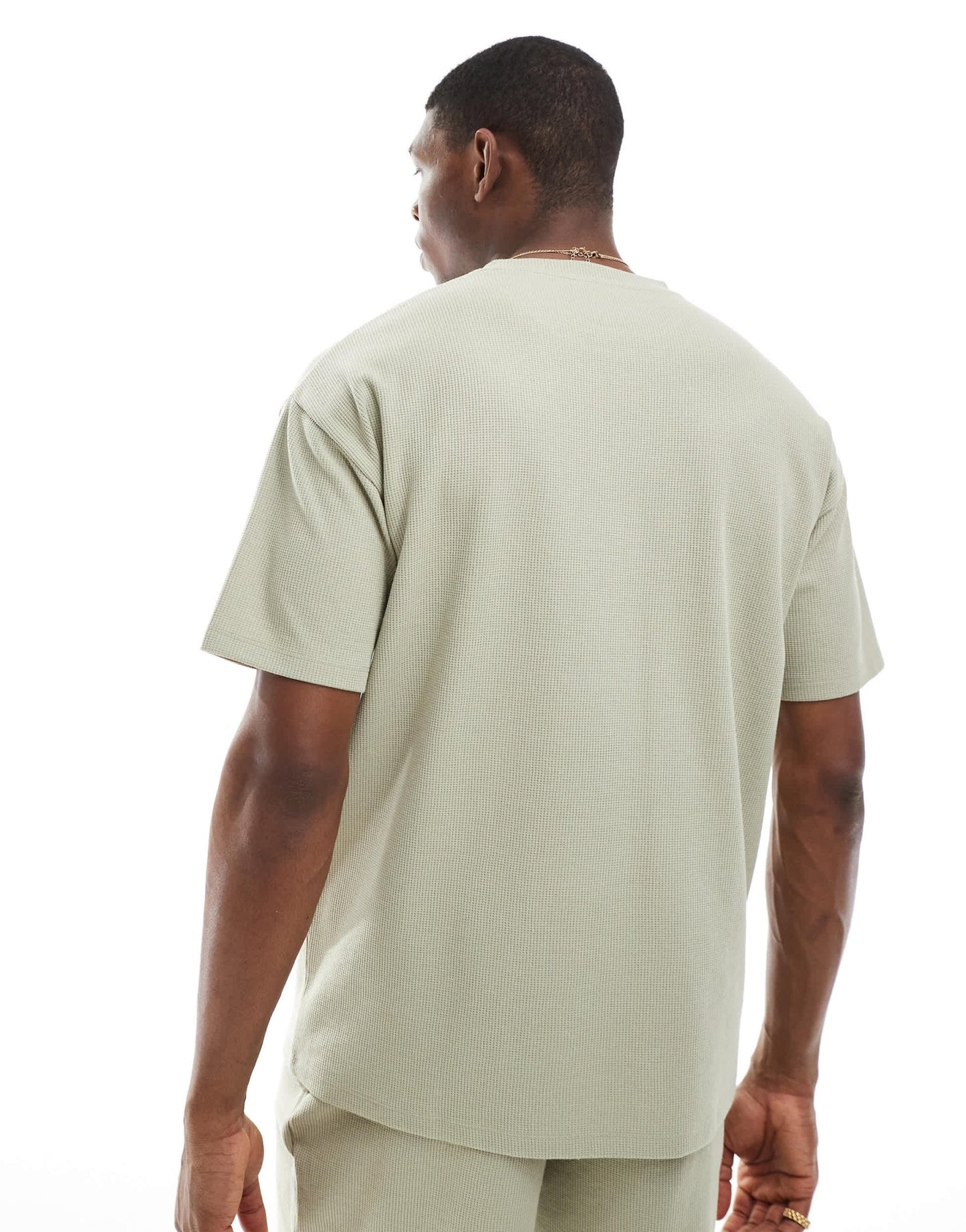 New Look oversized waffle t-shirt co-ord in stone - ASOS Sample Sale