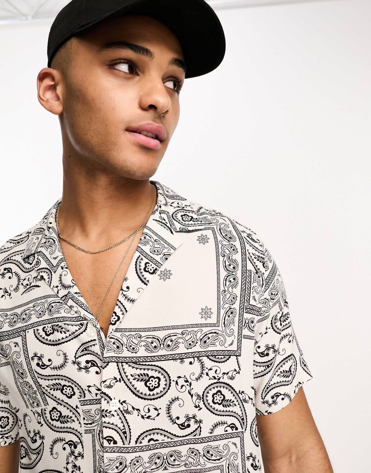 New Look paisley print revere shirt in black - ASOS Sample Sale
