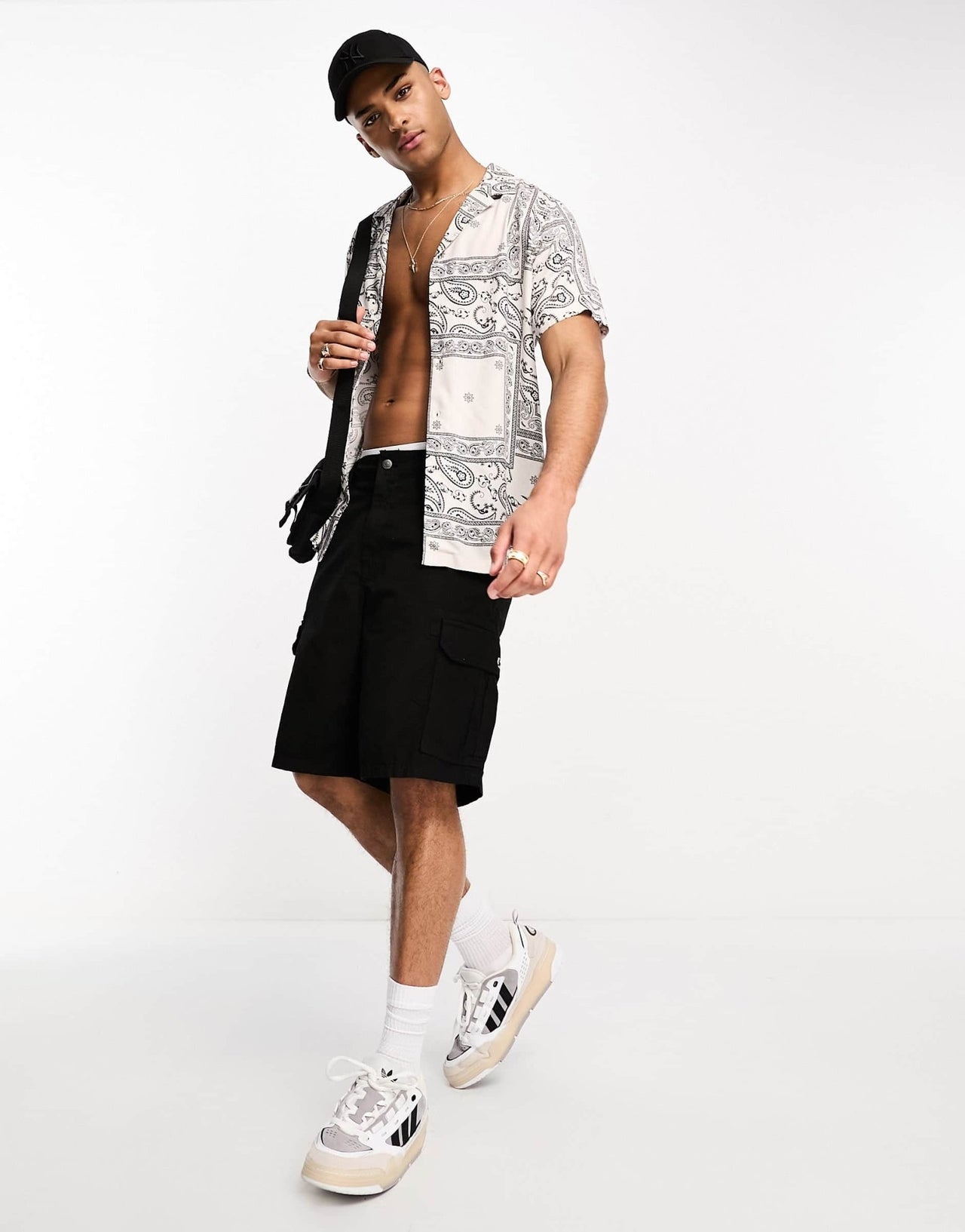 New Look paisley print revere shirt in black - ASOS Sample Sale
