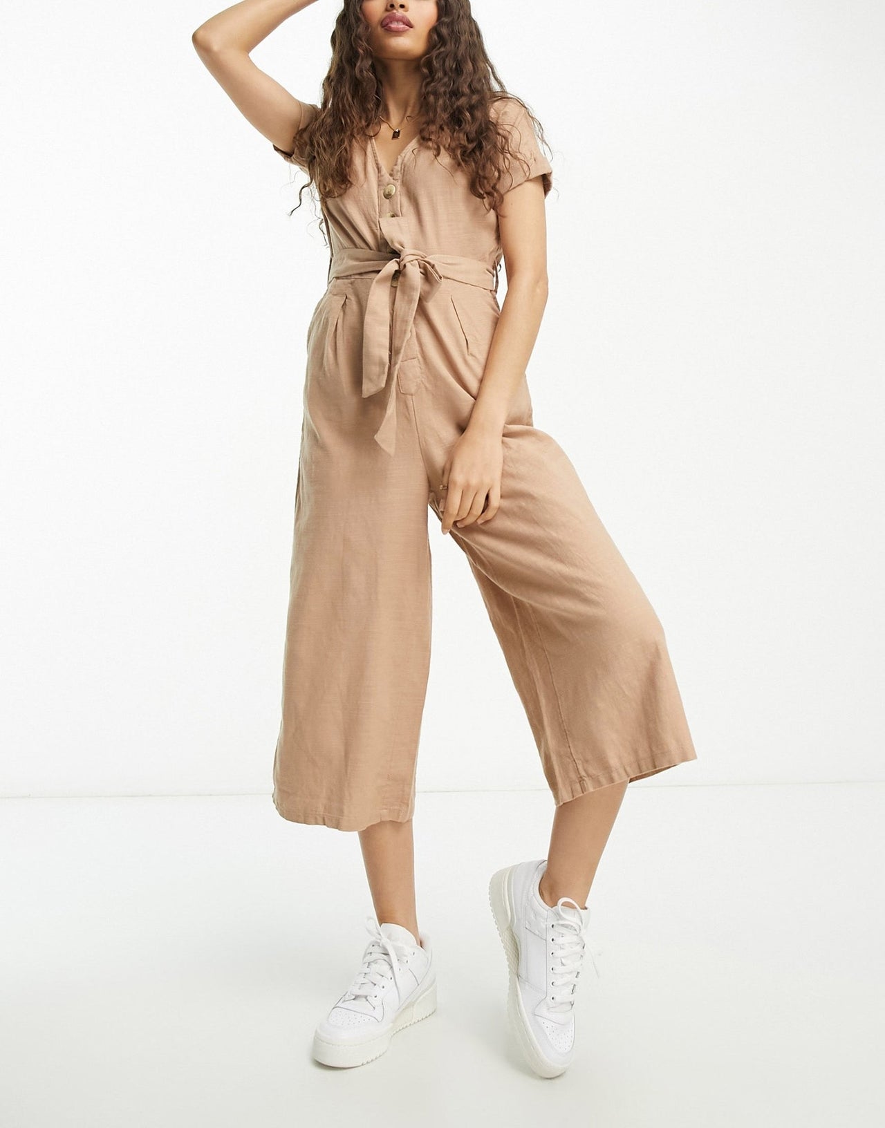 New Look Petite revere utility playsuit in pink - ASOS Sample Sale