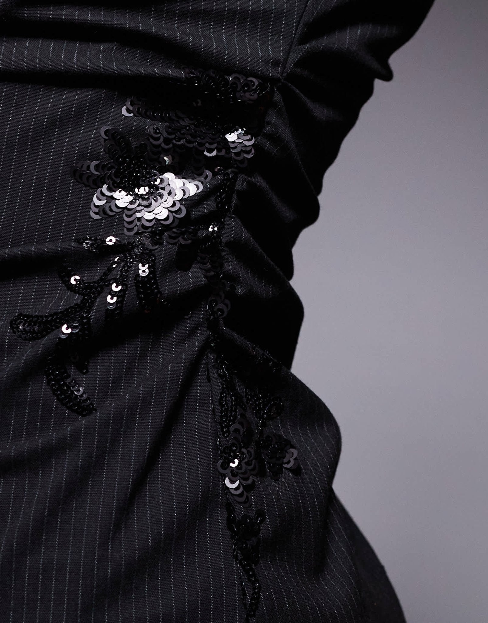 New Look pinstripe sequin mini dress in black – ASOS Sample Sale
