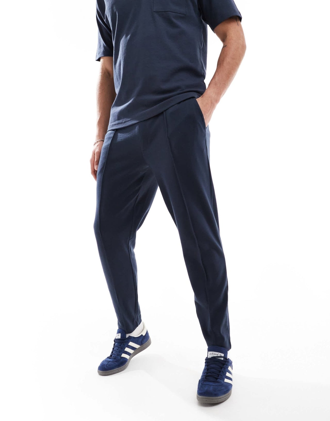 New Look pintuck jogger co - ord in navy - ASOS Sample Sale