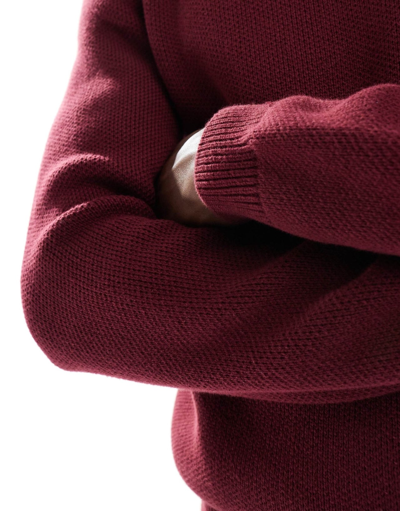 New Look premium heavyweight cotton jumper in burgundy - ASOS Sample Sale