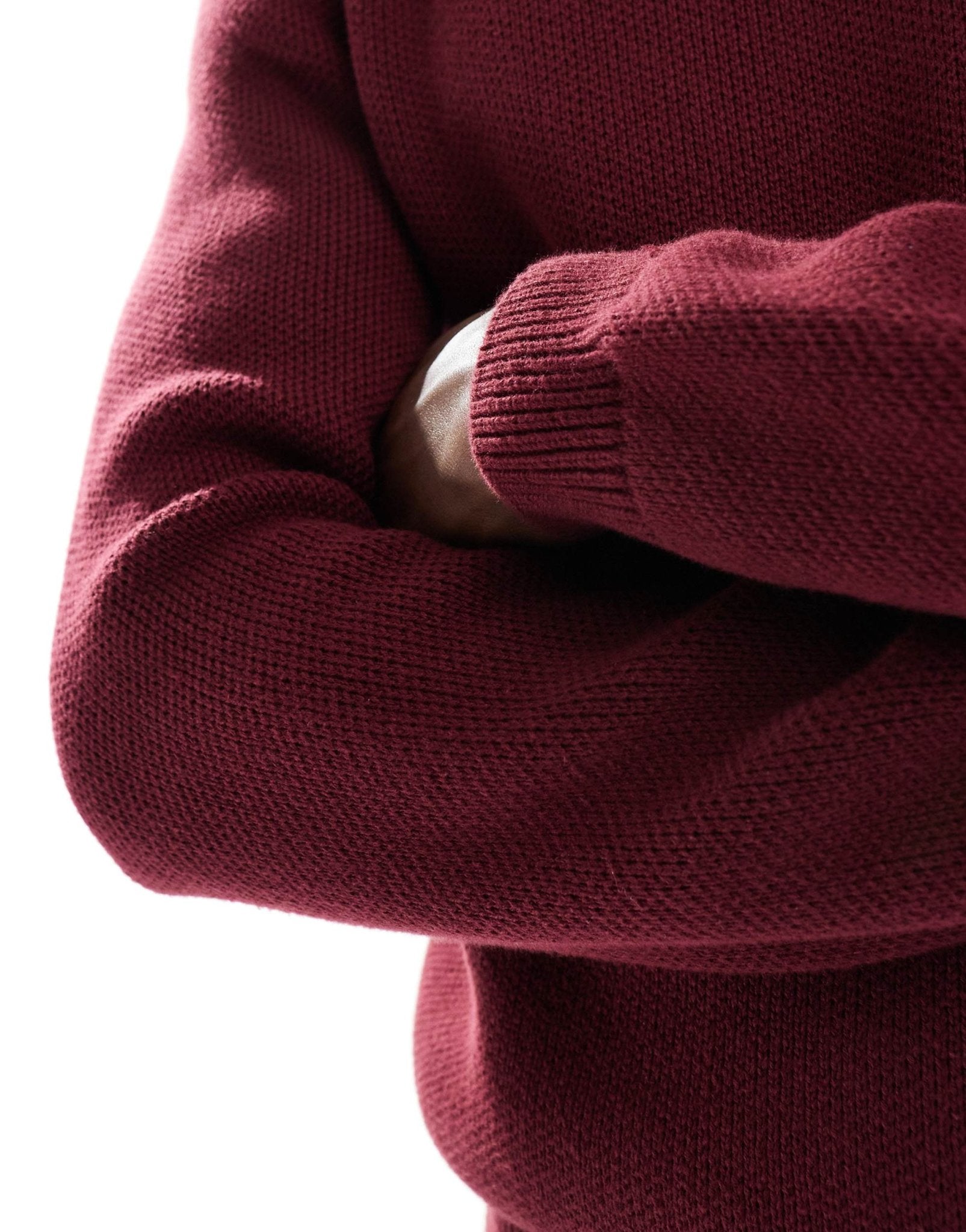 New Look premium heavyweight cotton jumper in burgundy - ASOS Sample Sale
