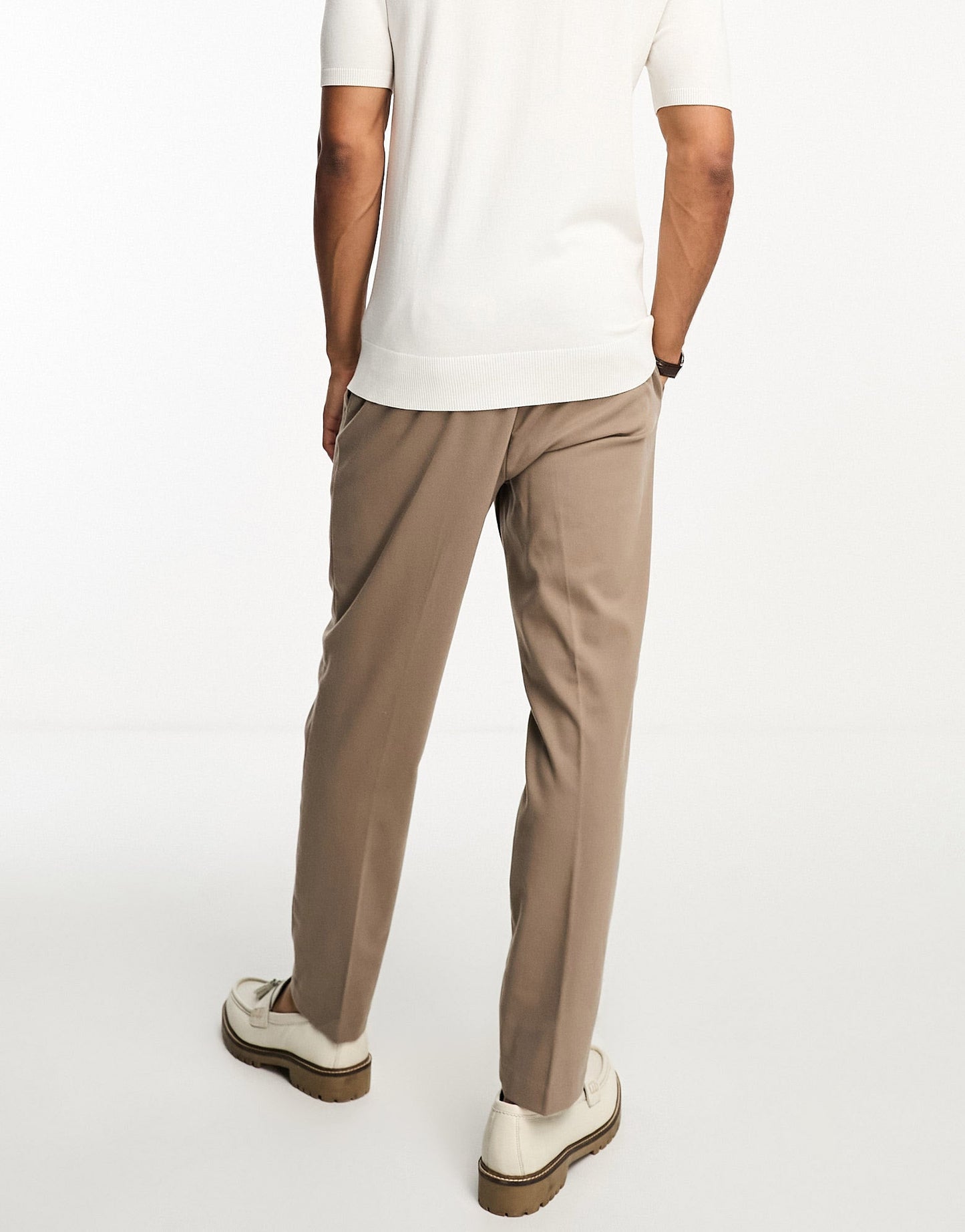 New Look pull on smart trousers in camel - ASOS Sample Sale