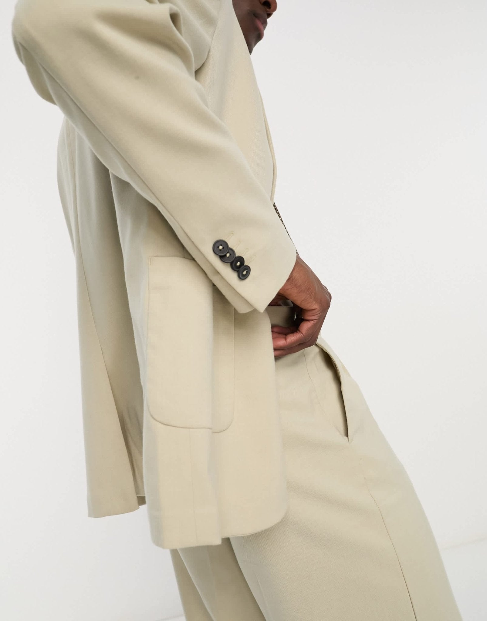 New Look relaxed fit suit jacket in oatmeal - suit 12 - ASOS Sample Sale