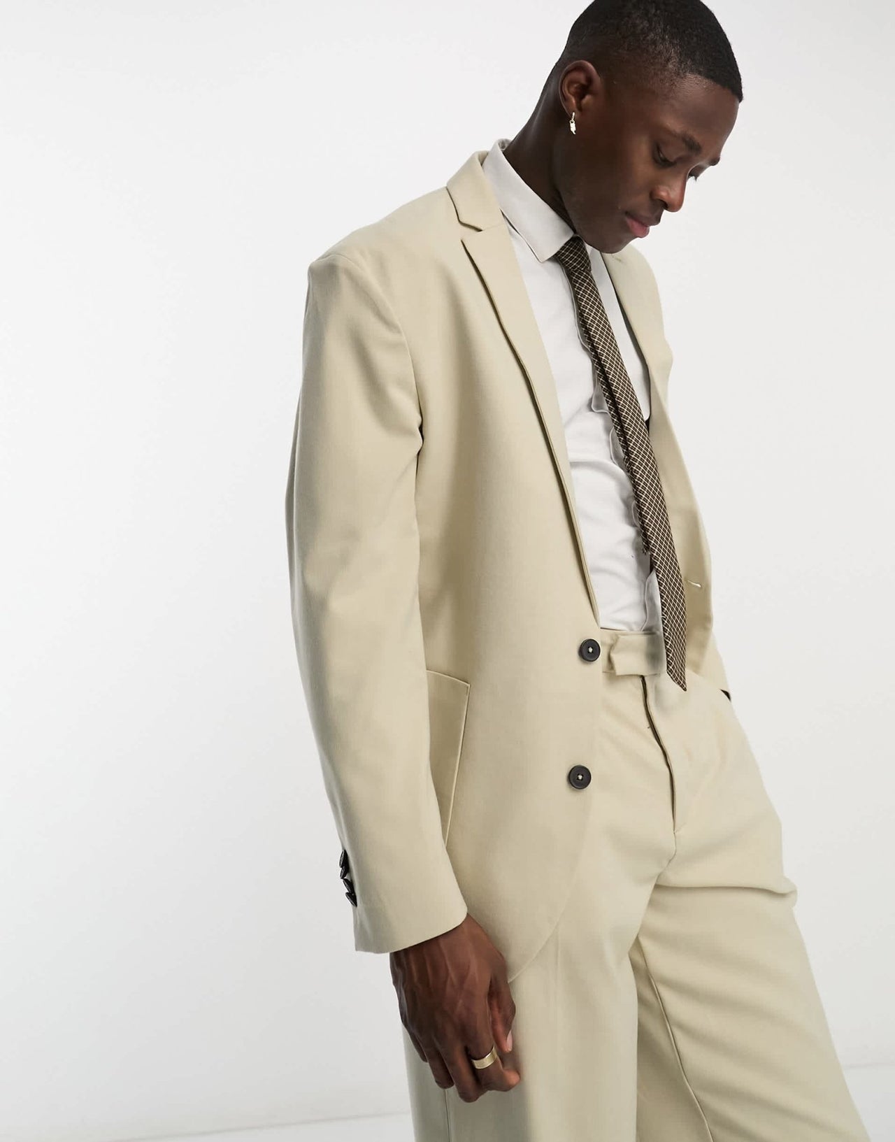 New Look relaxed fit suit jacket in oatmeal - suit 12 - ASOS Sample Sale