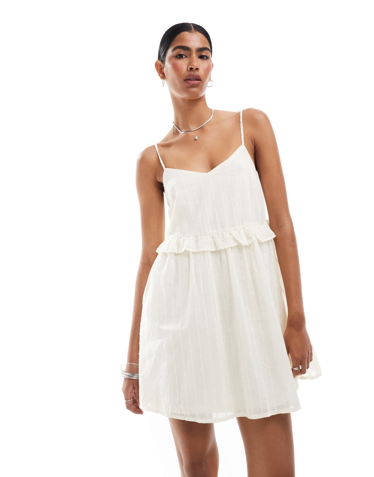 New Look ruddle cami mini dress in white - ASOS Sample Sale