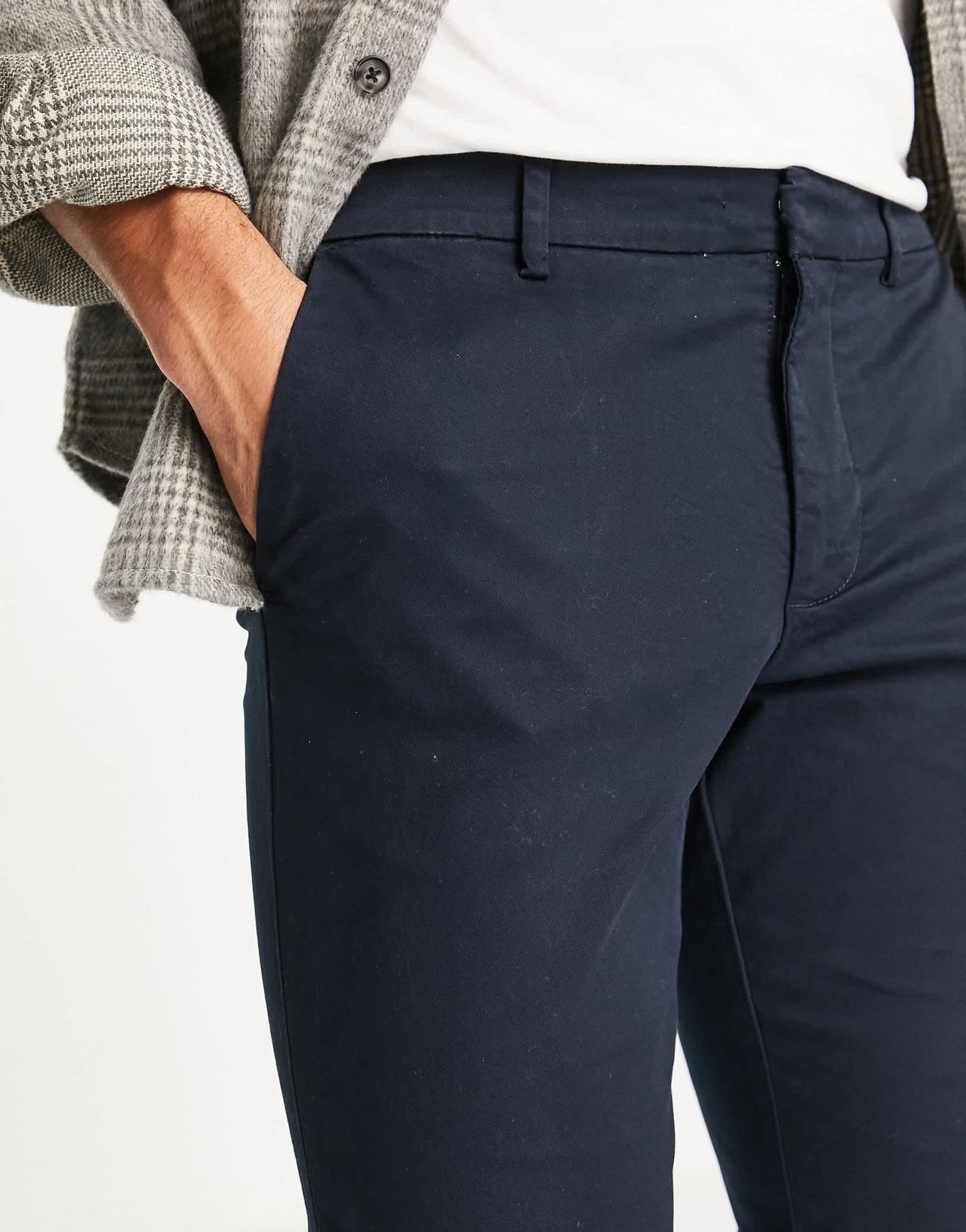 New Look skinny chino trousers in navy - ASOS Sample Sale